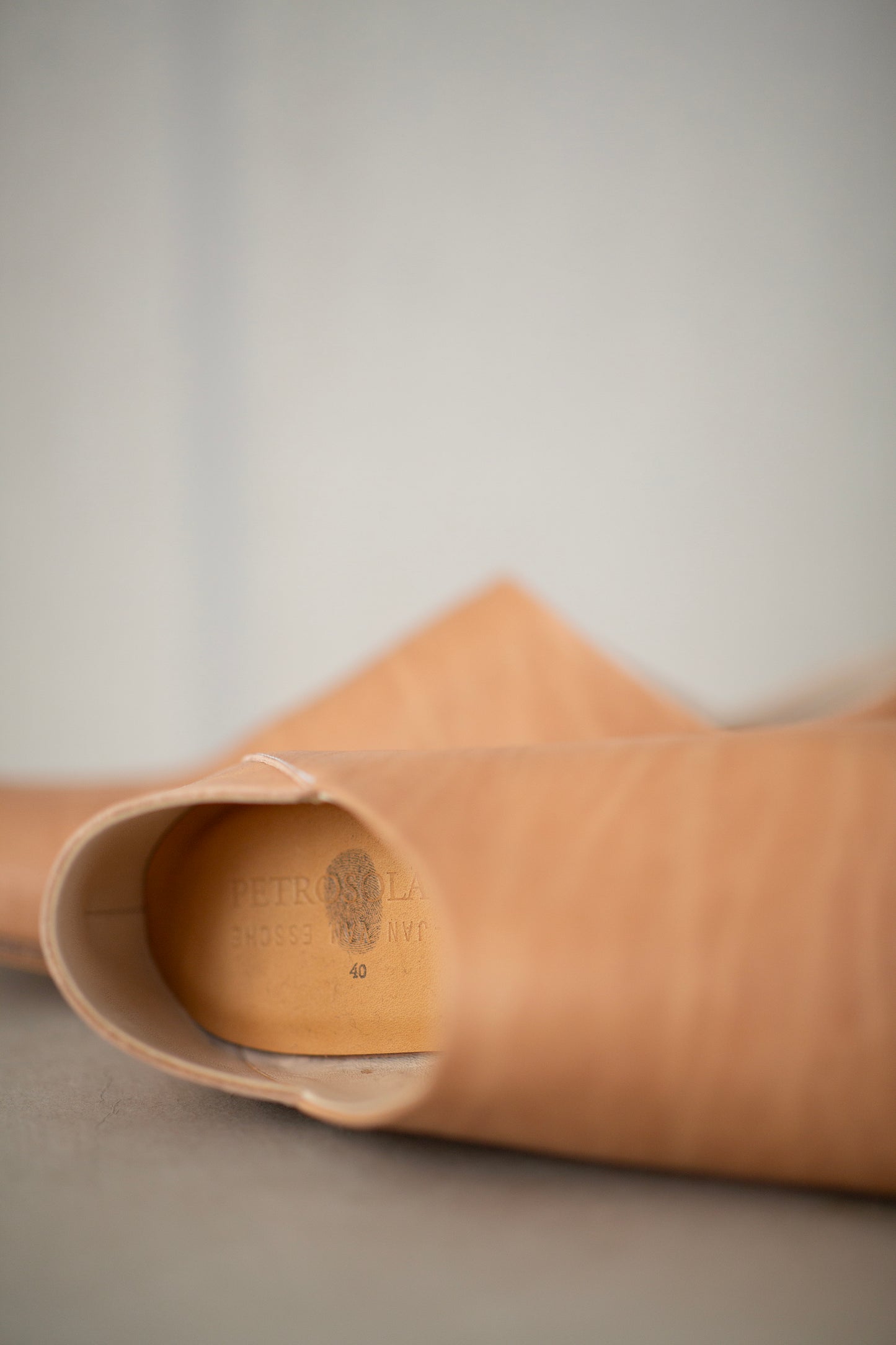 handmade cowhide babouche natural