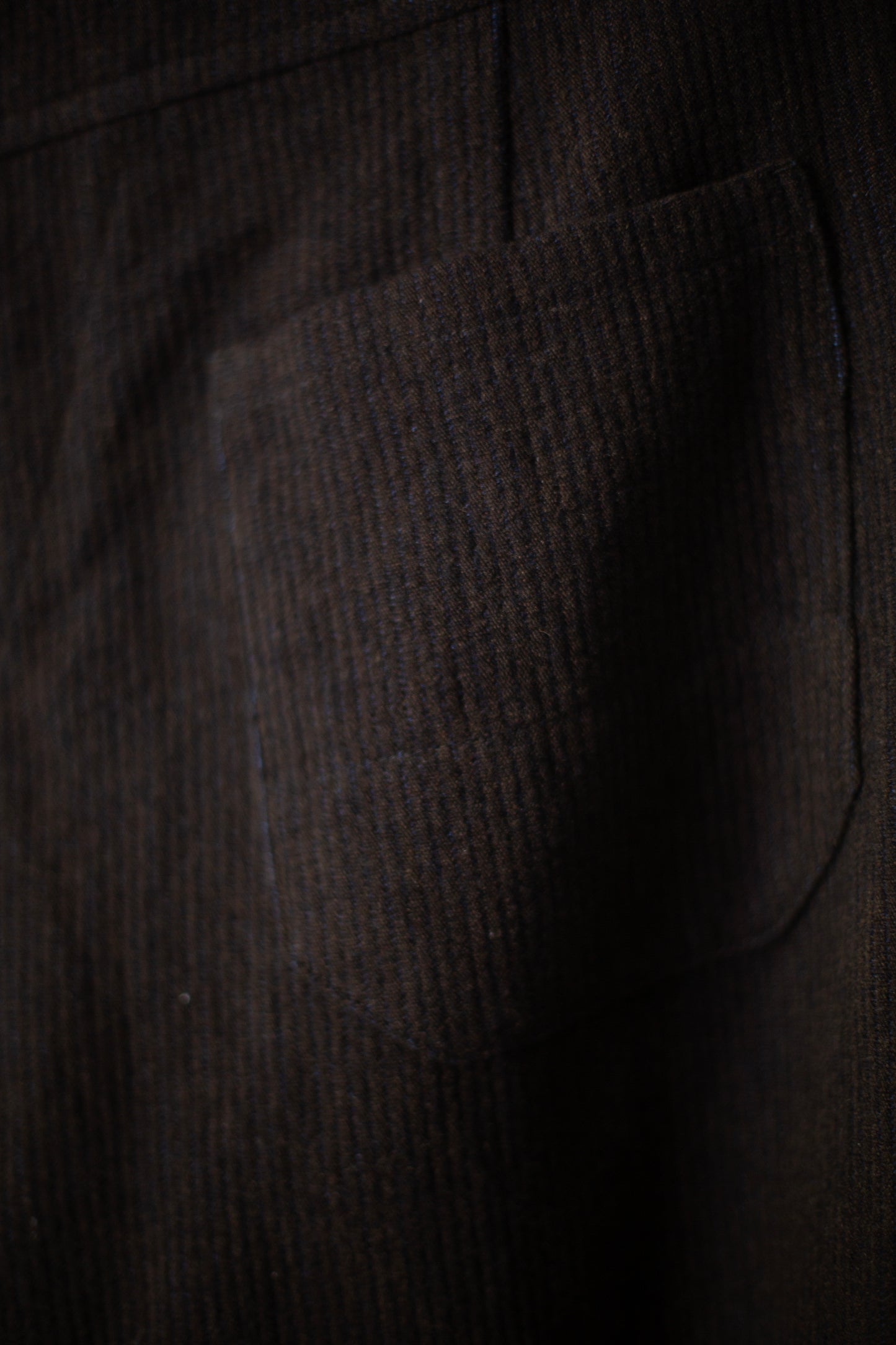 TROUSERS#87 - RIDGED LINEN WOOL EGGPLANT/INDIGO