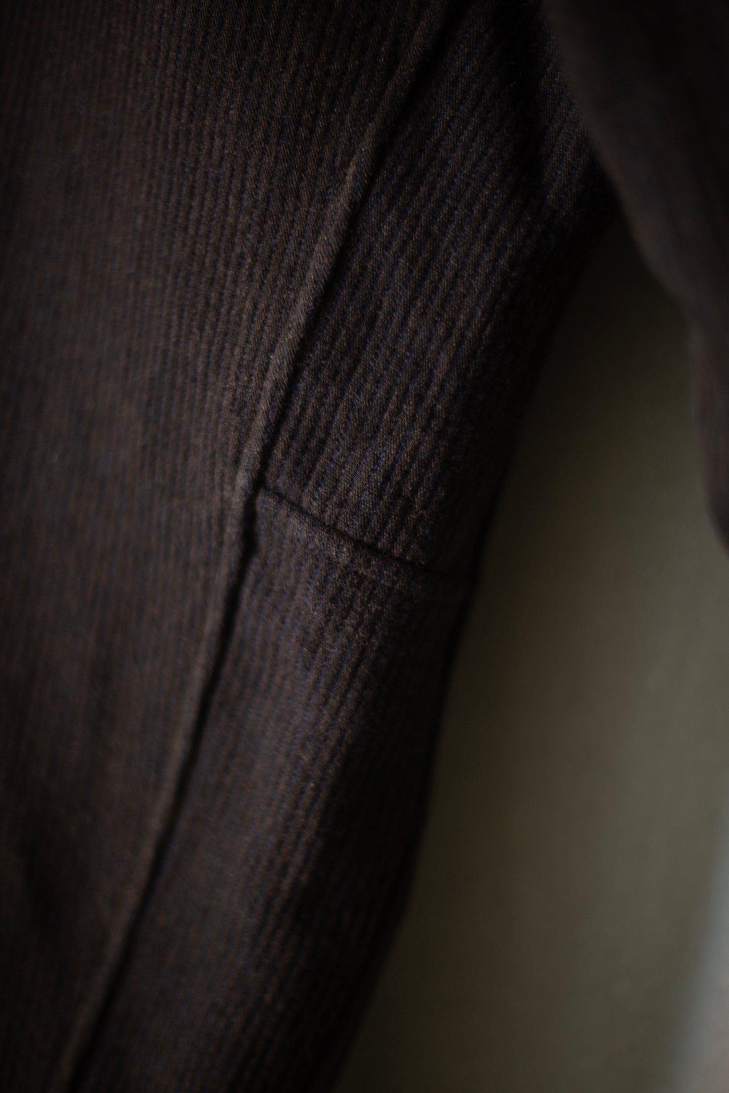 TROUSERS#87 - RIDGED LINEN WOOL EGGPLANT/INDIGO