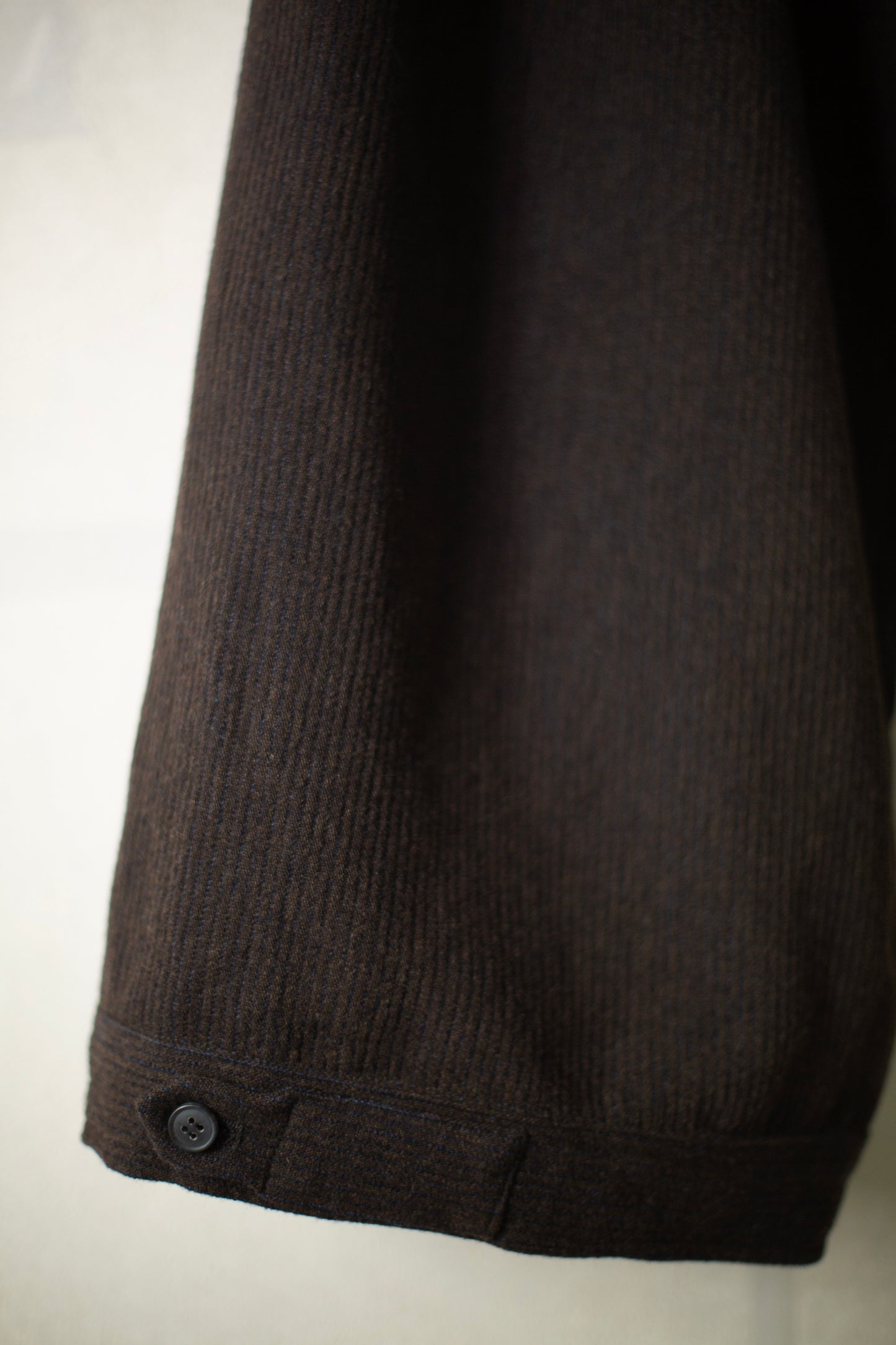 TROUSERS#87 - RIDGED LINEN WOOL EGGPLANT/INDIGO