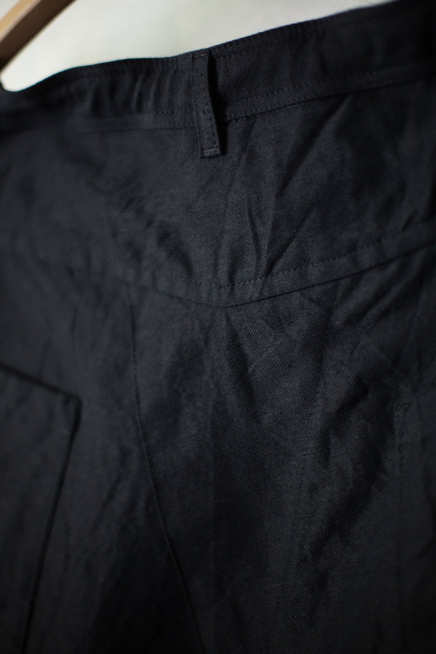 TROUSERS#87 - LINEN WOOL TWILL PITCH BLACK