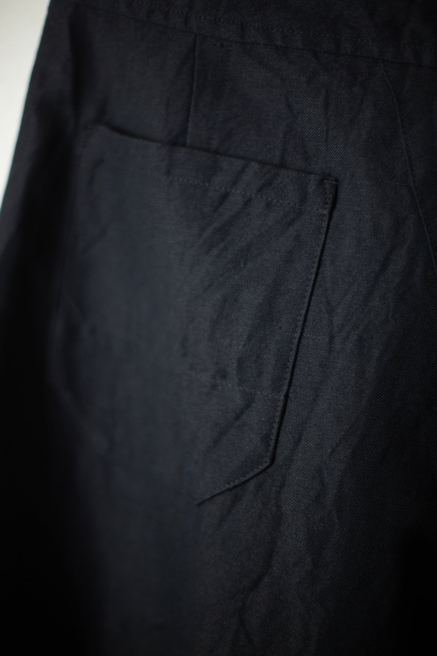 TROUSERS#87 - LINEN WOOL TWILL PITCH BLACK