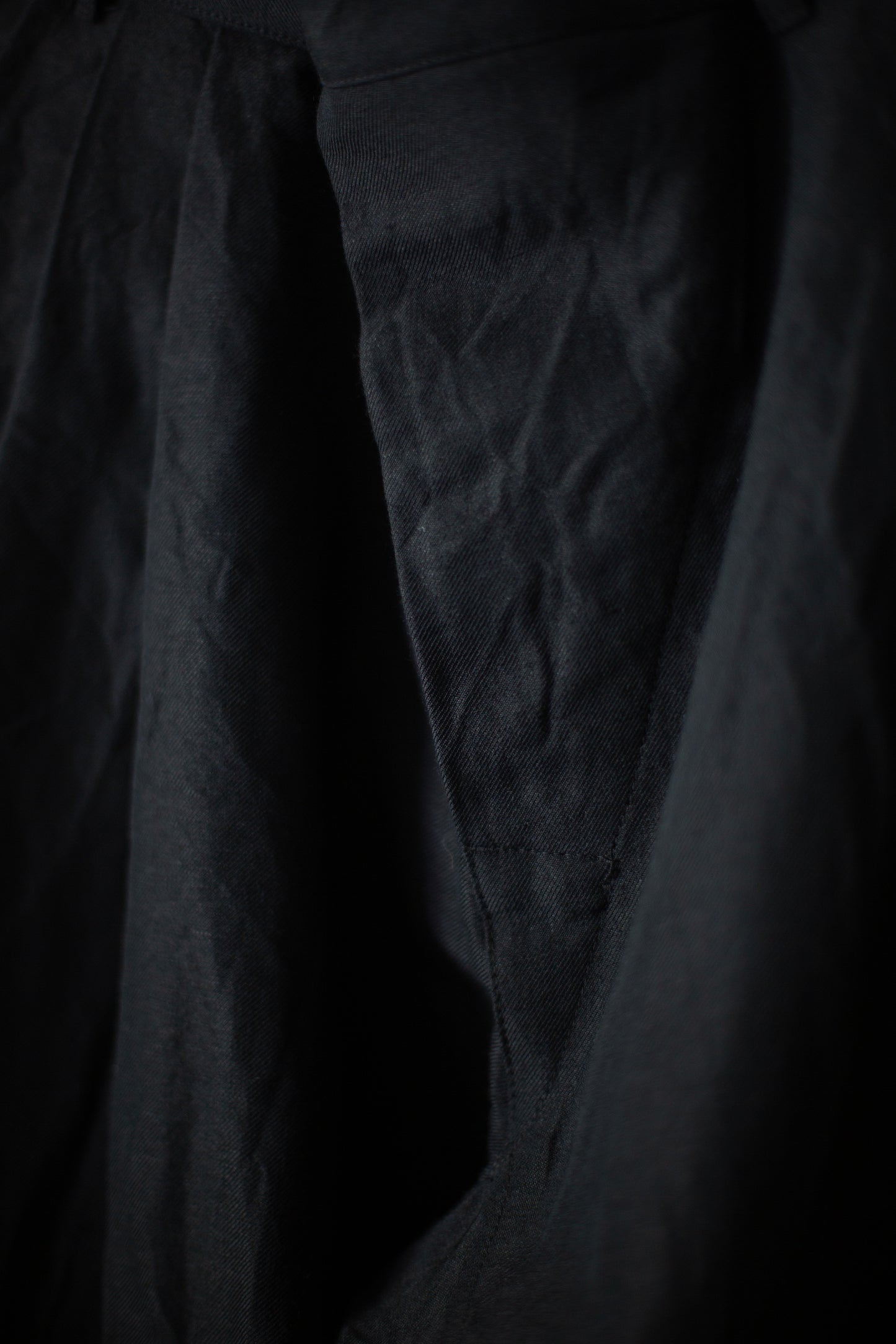 TROUSERS#87 - LINEN WOOL TWILL PITCH BLACK