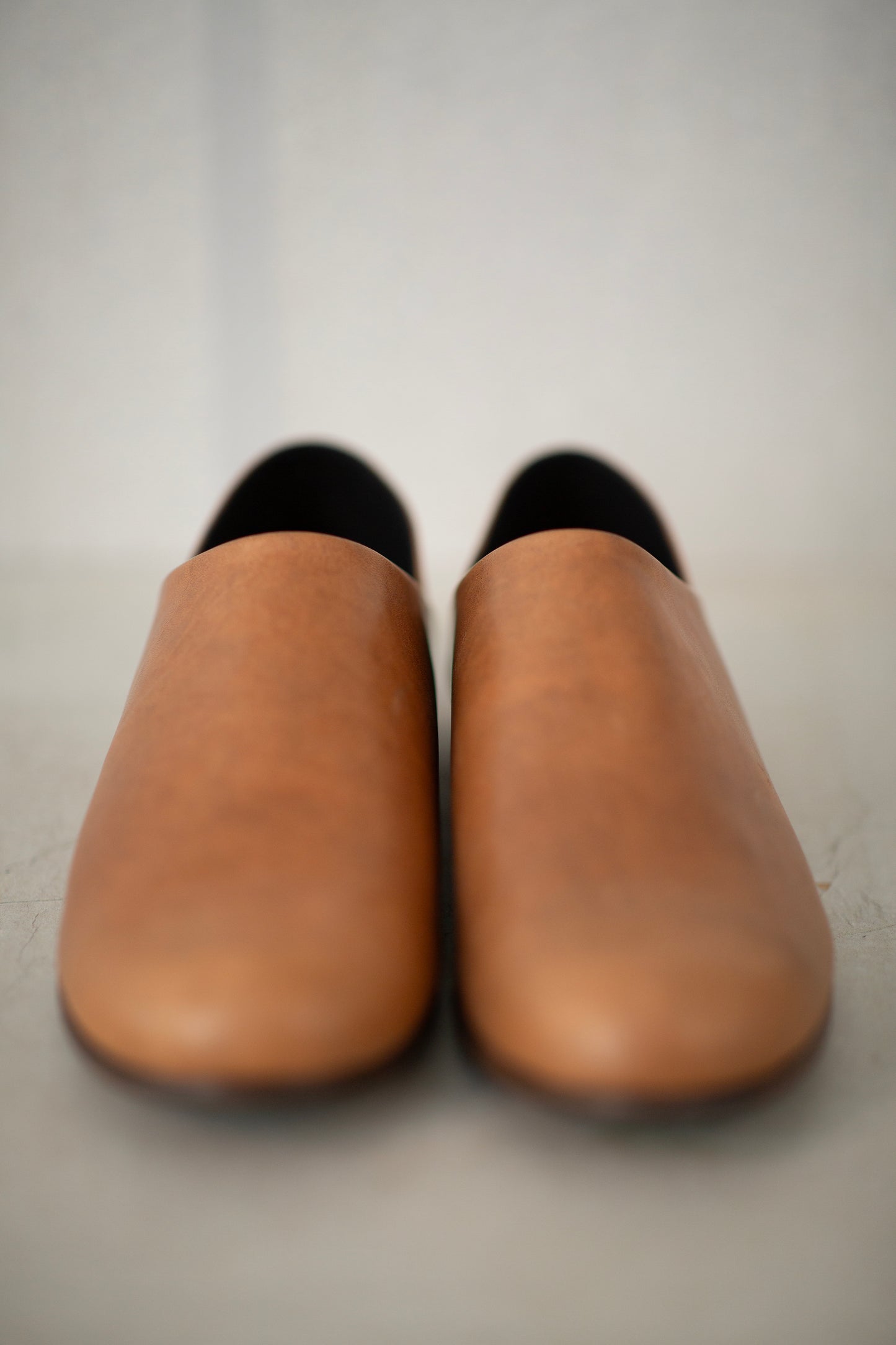handmade horsehide babouche brown