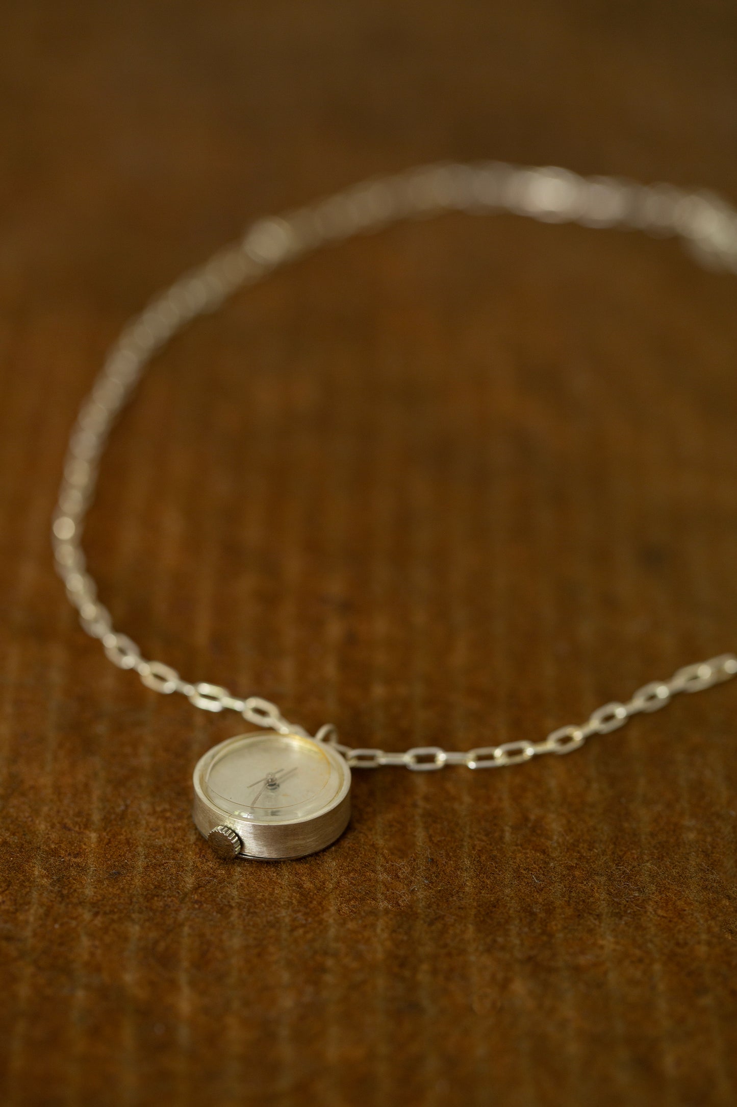Small necklace silver watch
