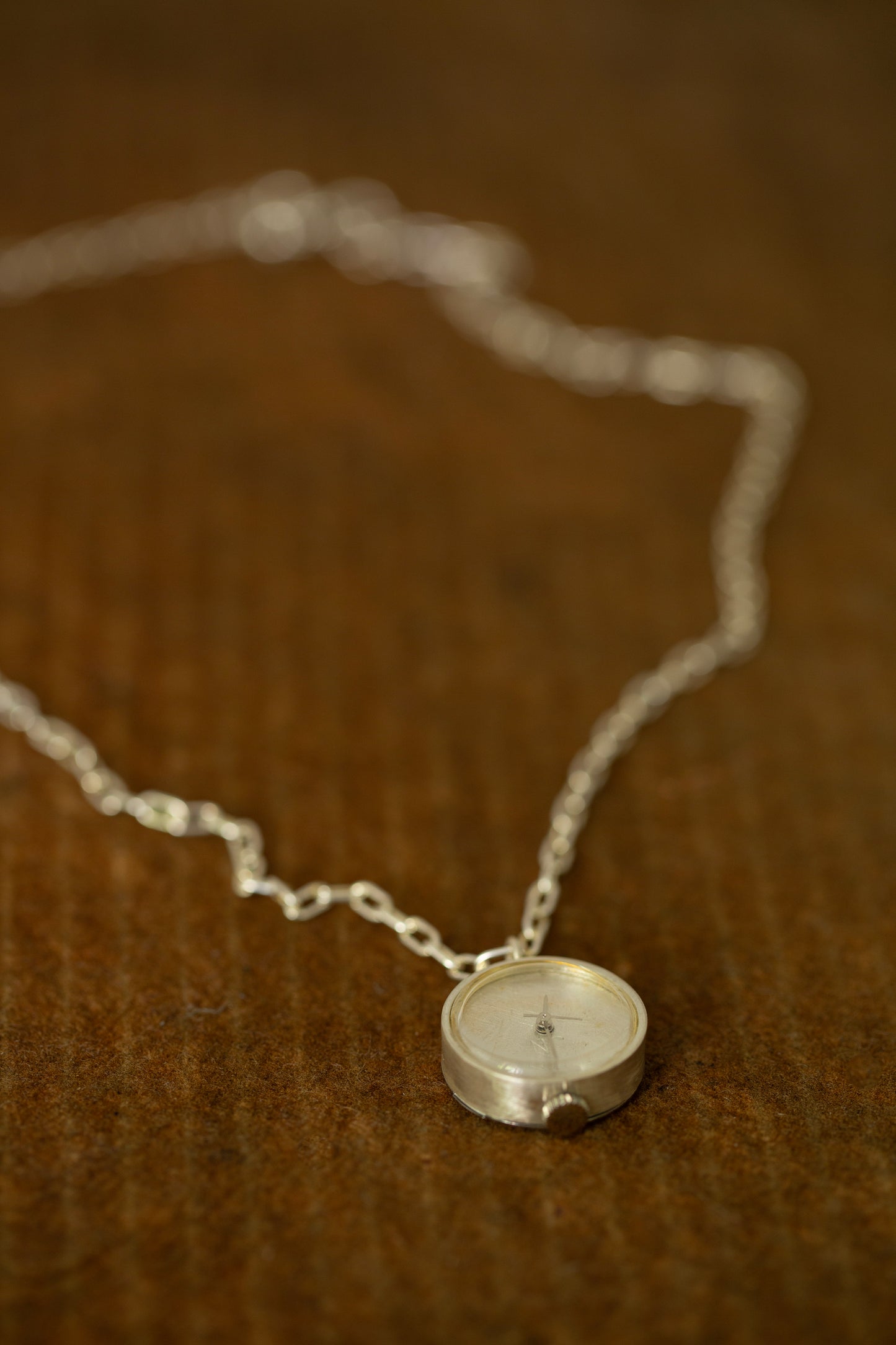Small necklace silver watch