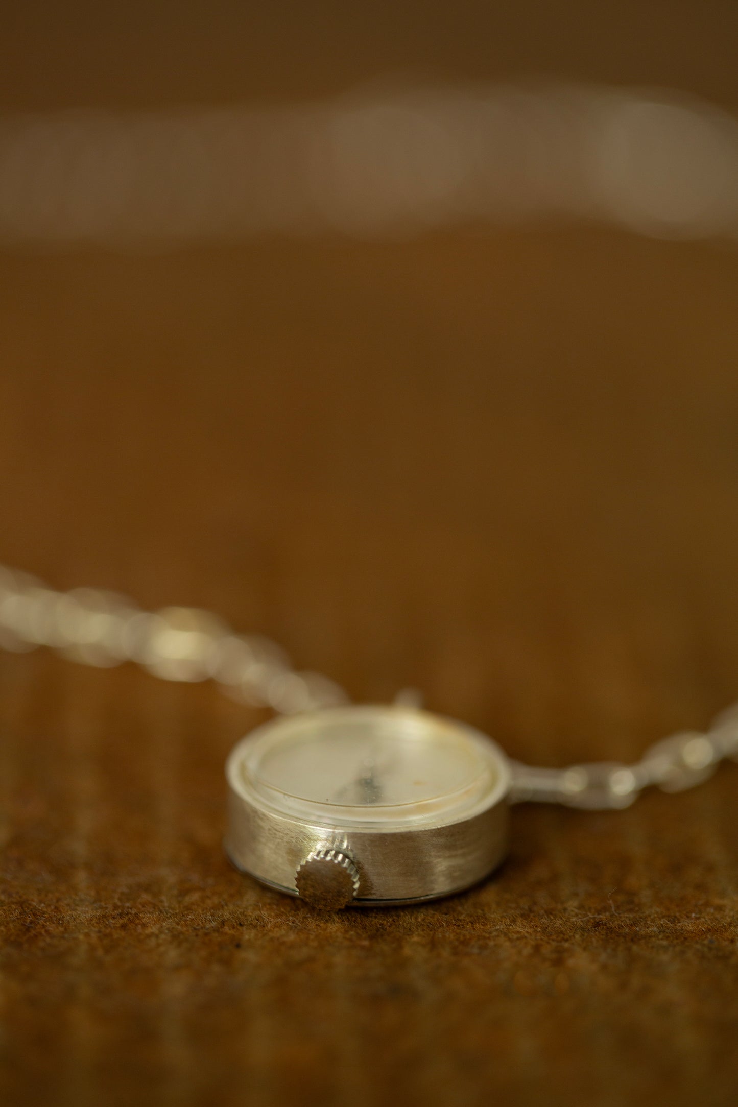 Small necklace silver watch