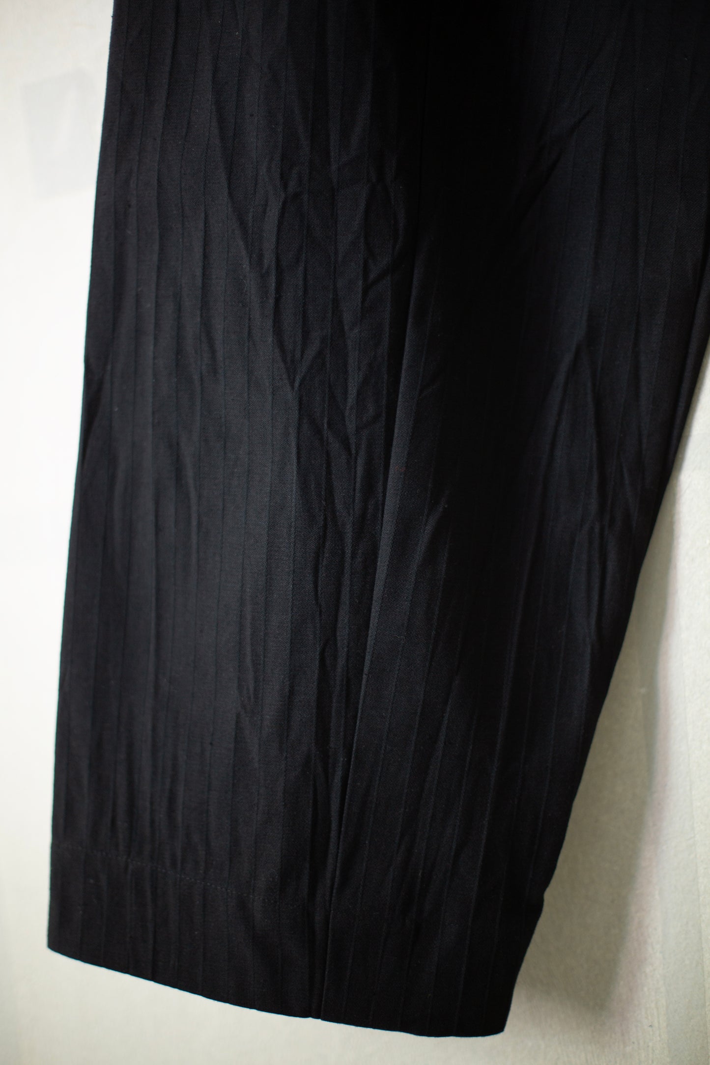 TROUSERS#72 - WRINKLE COTTON BLACK STRIPED