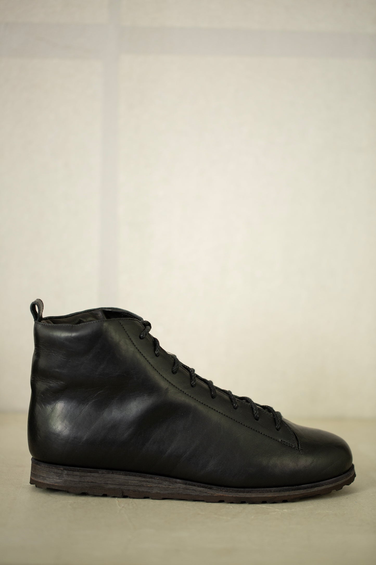 Handmade Oil Cow Leather Hightop Sneakers