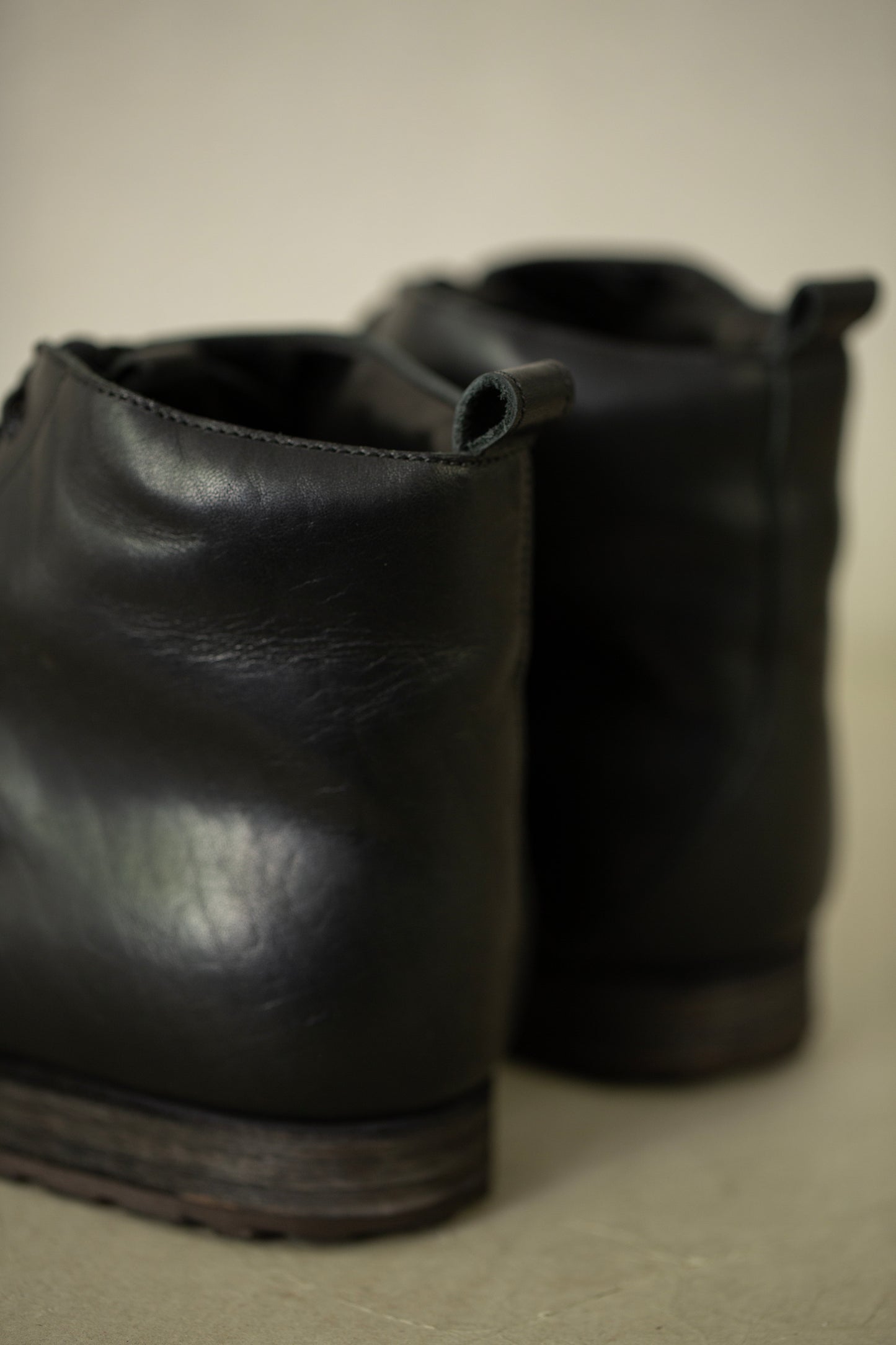 Handmade Oil Cow Leather Hightop Sneakers