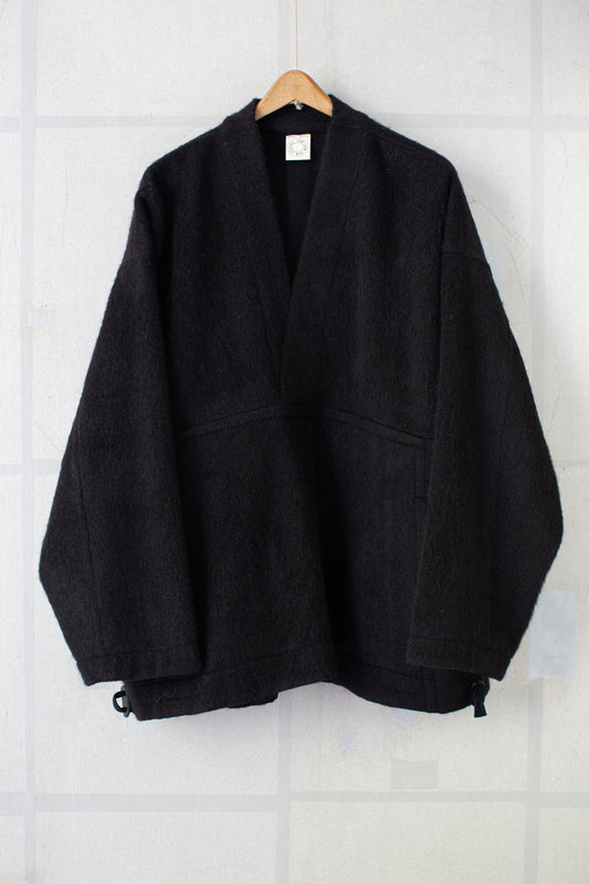 SWEAT#70 - BLACK ALPACA HIGH PILE HERRINGBONE
