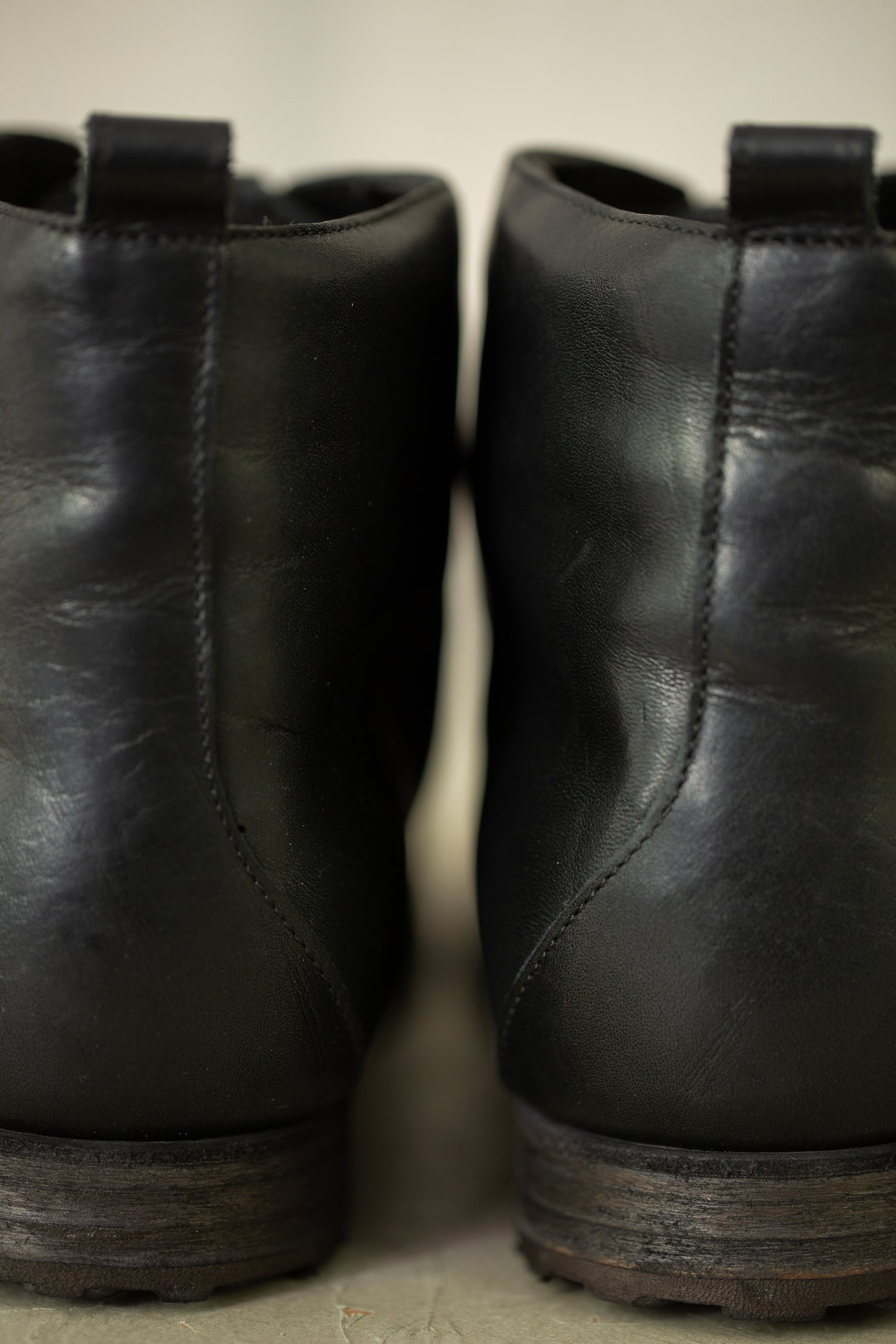 Handmade Oil Cow Leather Hightop Sneakers