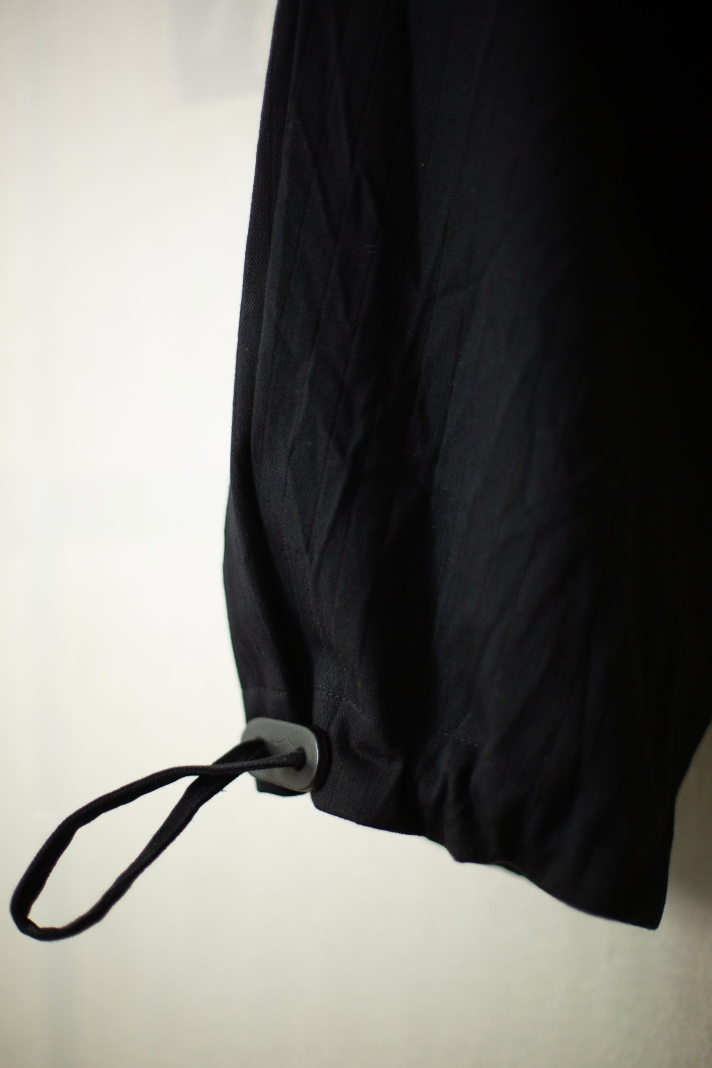 TROUSERS#88 - WRINKLE COTTON BLACK STRIPED