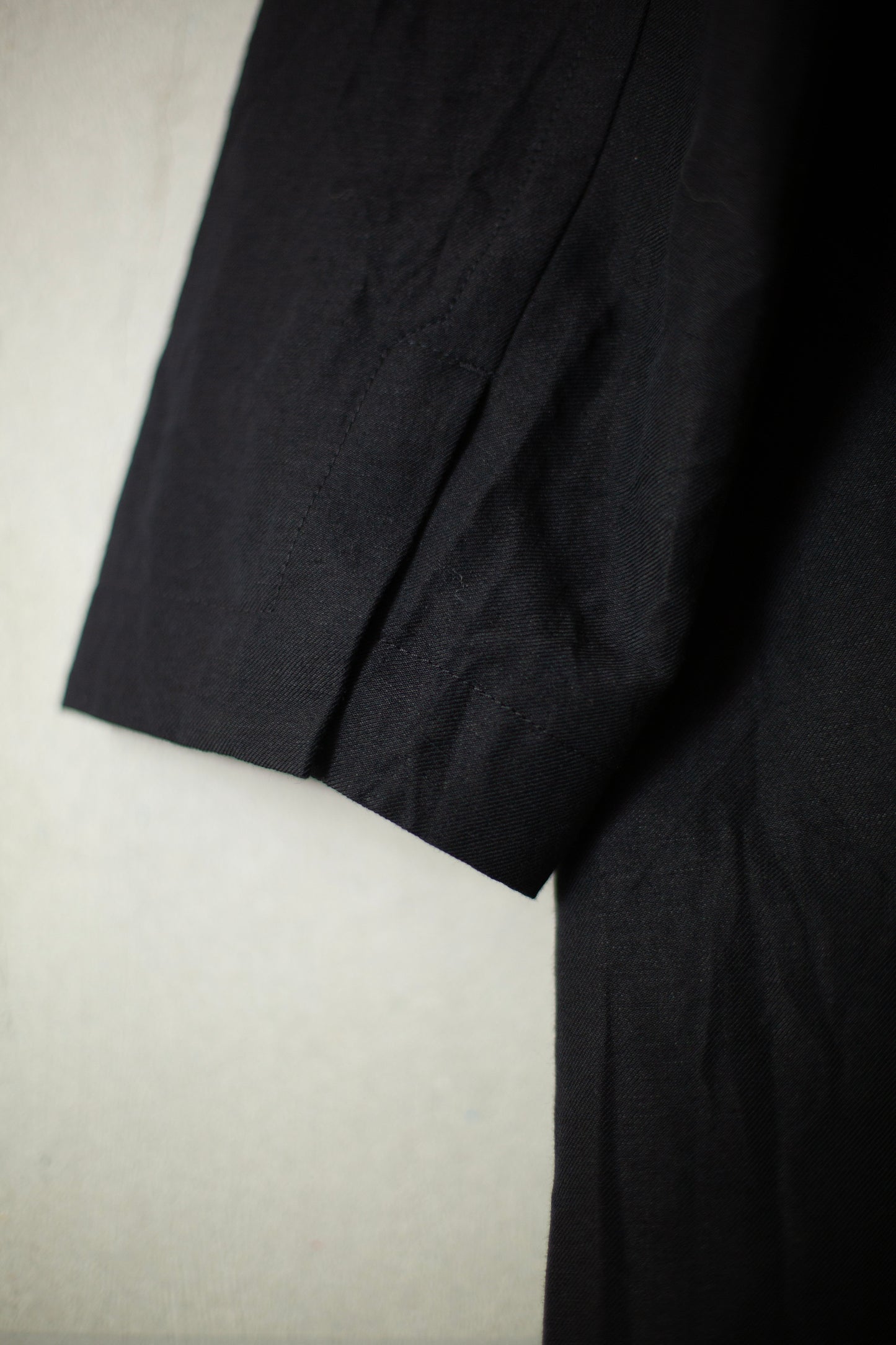 COAT#33 - LINEN WOOL TWILL PITCH BLACK