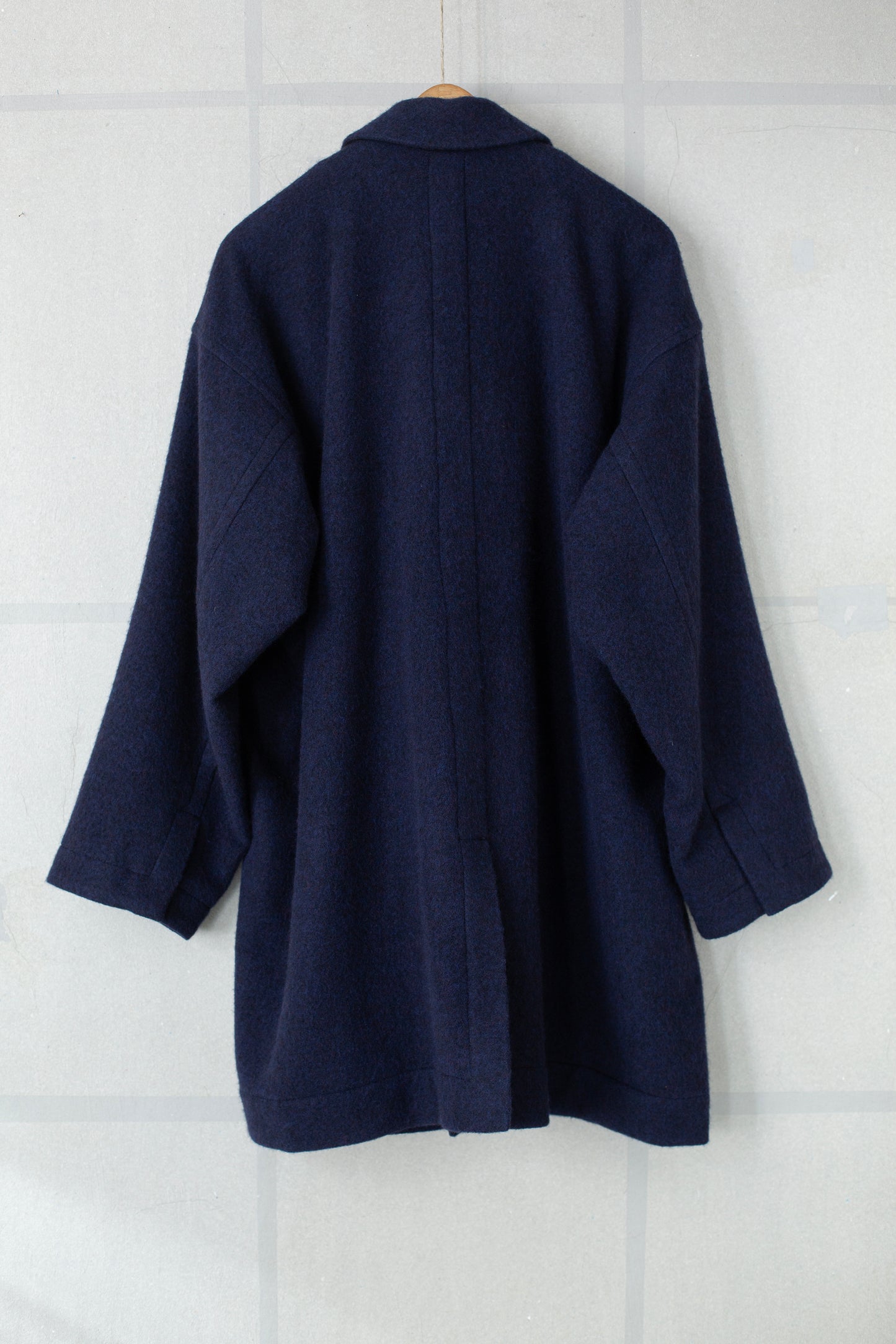 COAT#33 - BRUSHED ALPACA WOOL MIDNIGHT