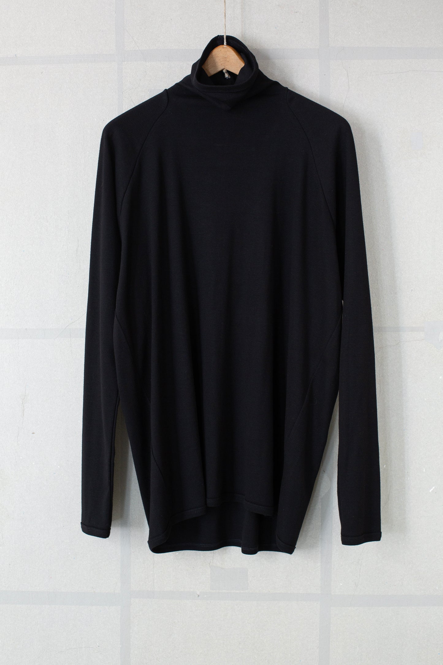 TEE#65 - COTTON/CASHMERE 1/1 RIB BLACK