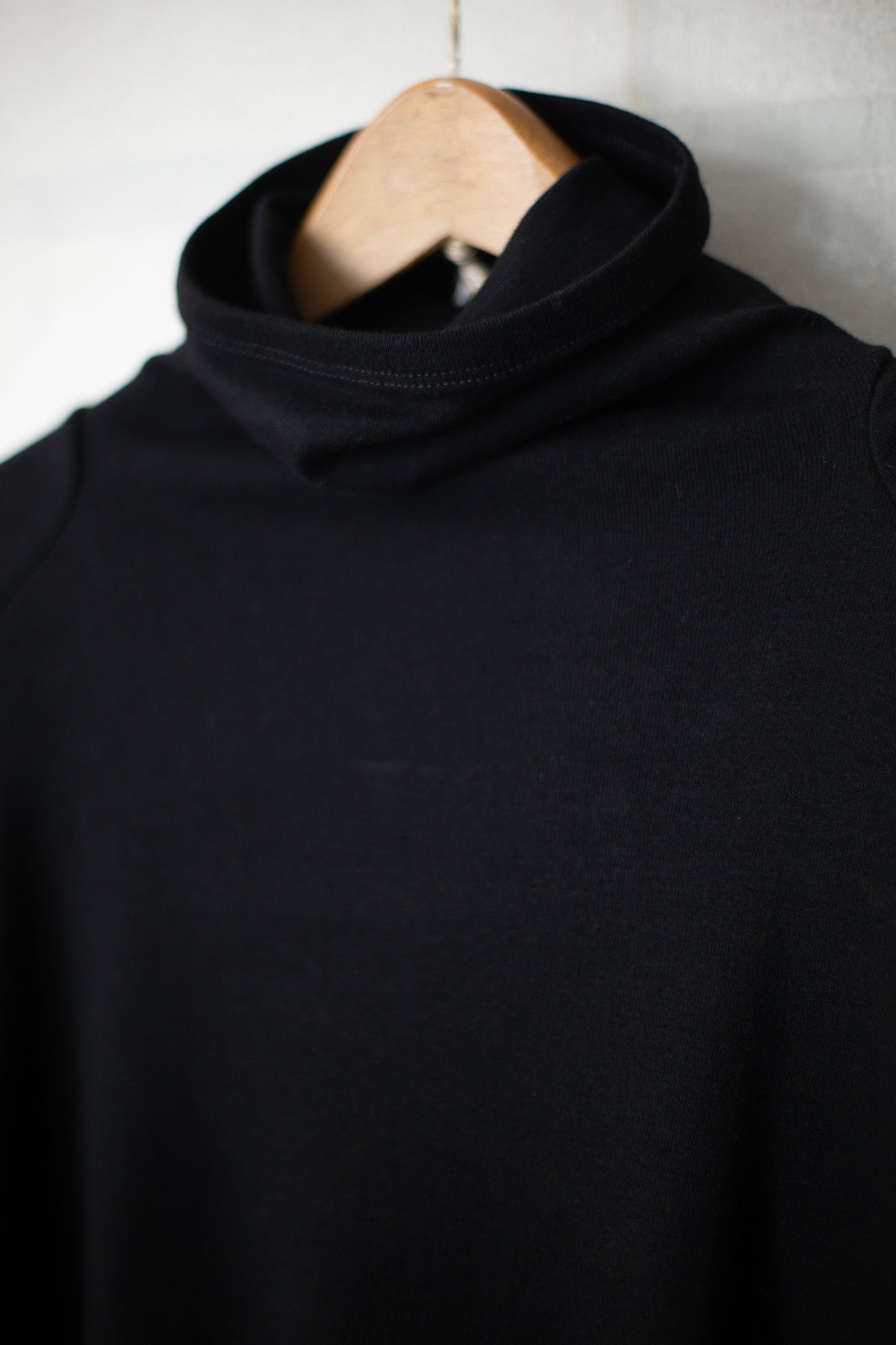 TEE#65 - COTTON/CASHMERE 1/1 RIB BLACK