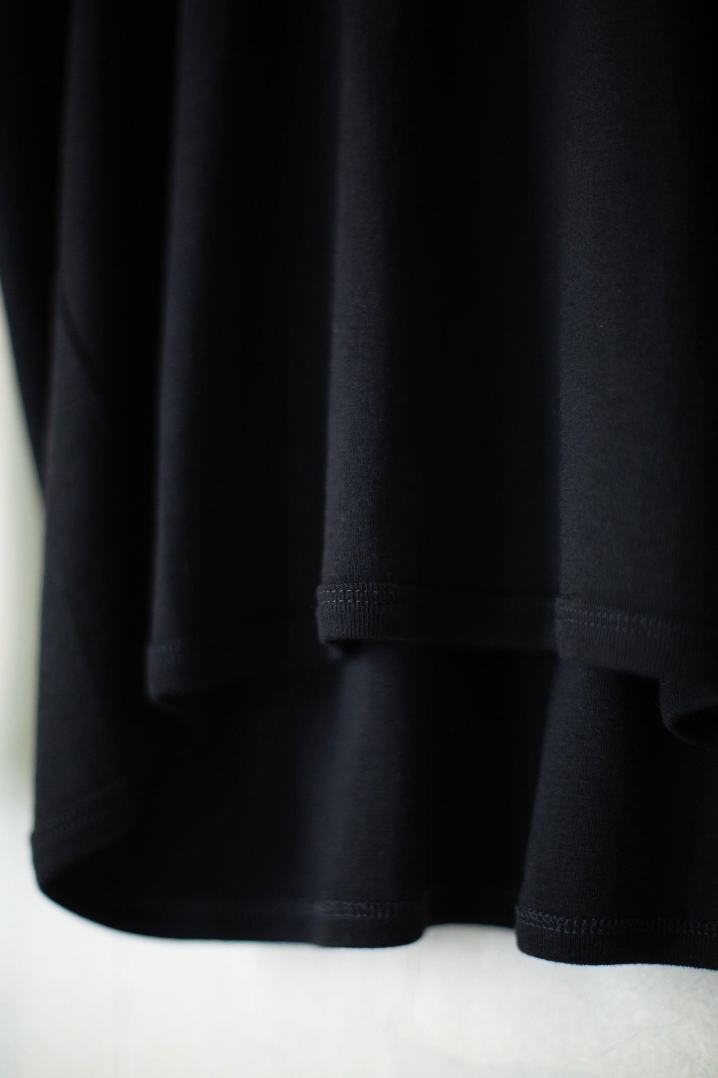 TEE#65 - COTTON/CASHMERE 1/1 RIB BLACK