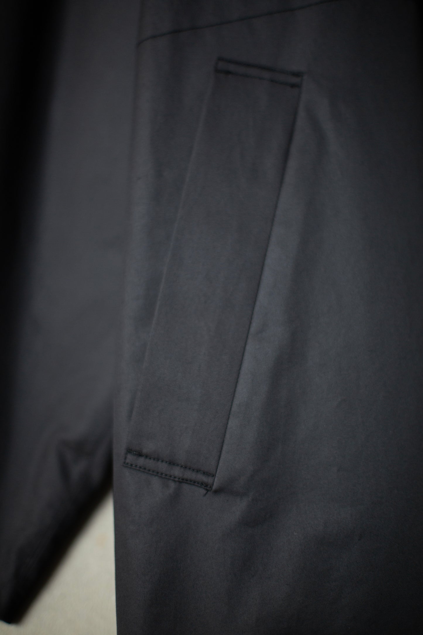 black downproof cotton x cotton flannel long jacket
