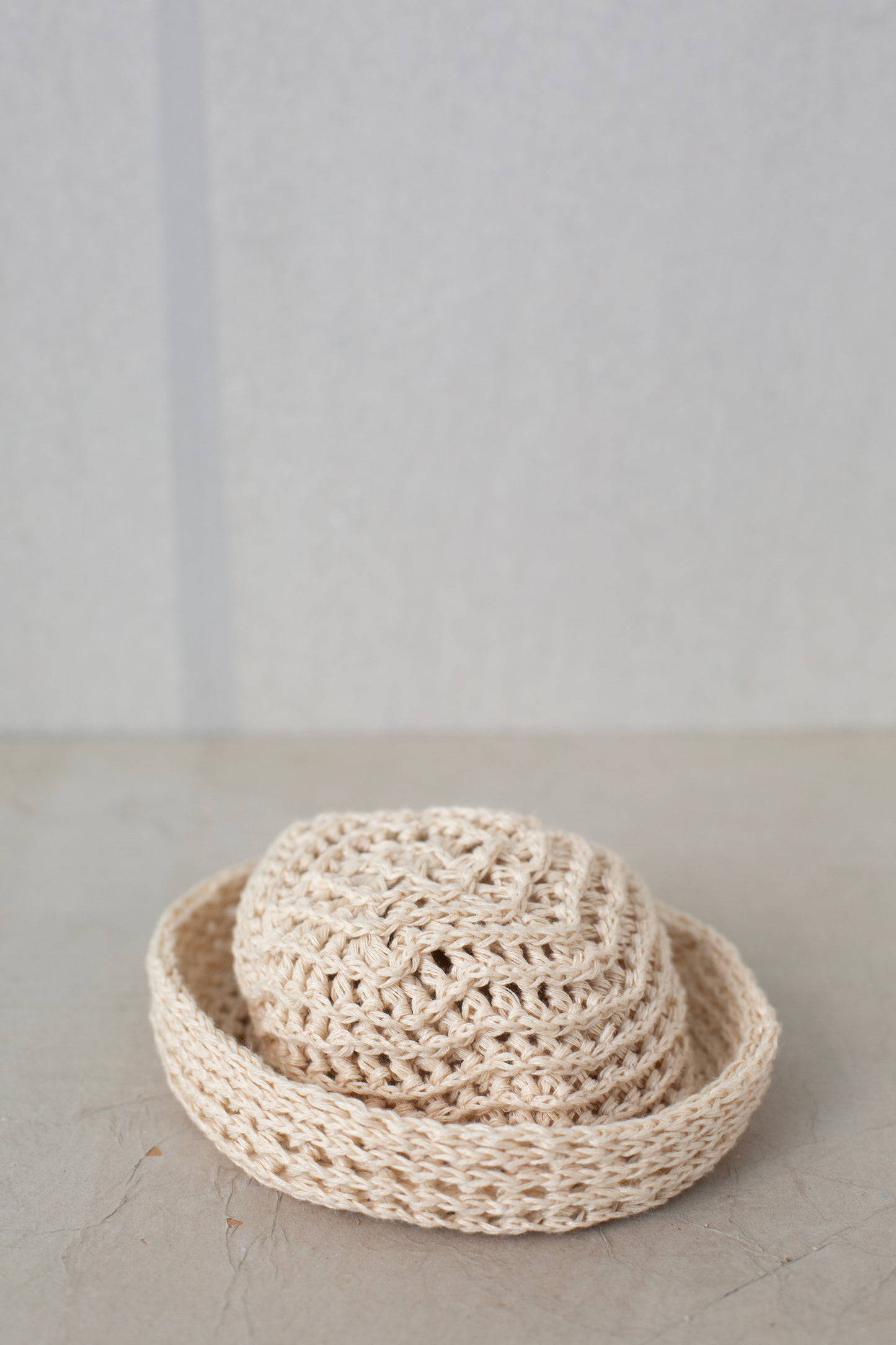 BEANIE#11 - LINEN COTTON YARN OFF-WHITE