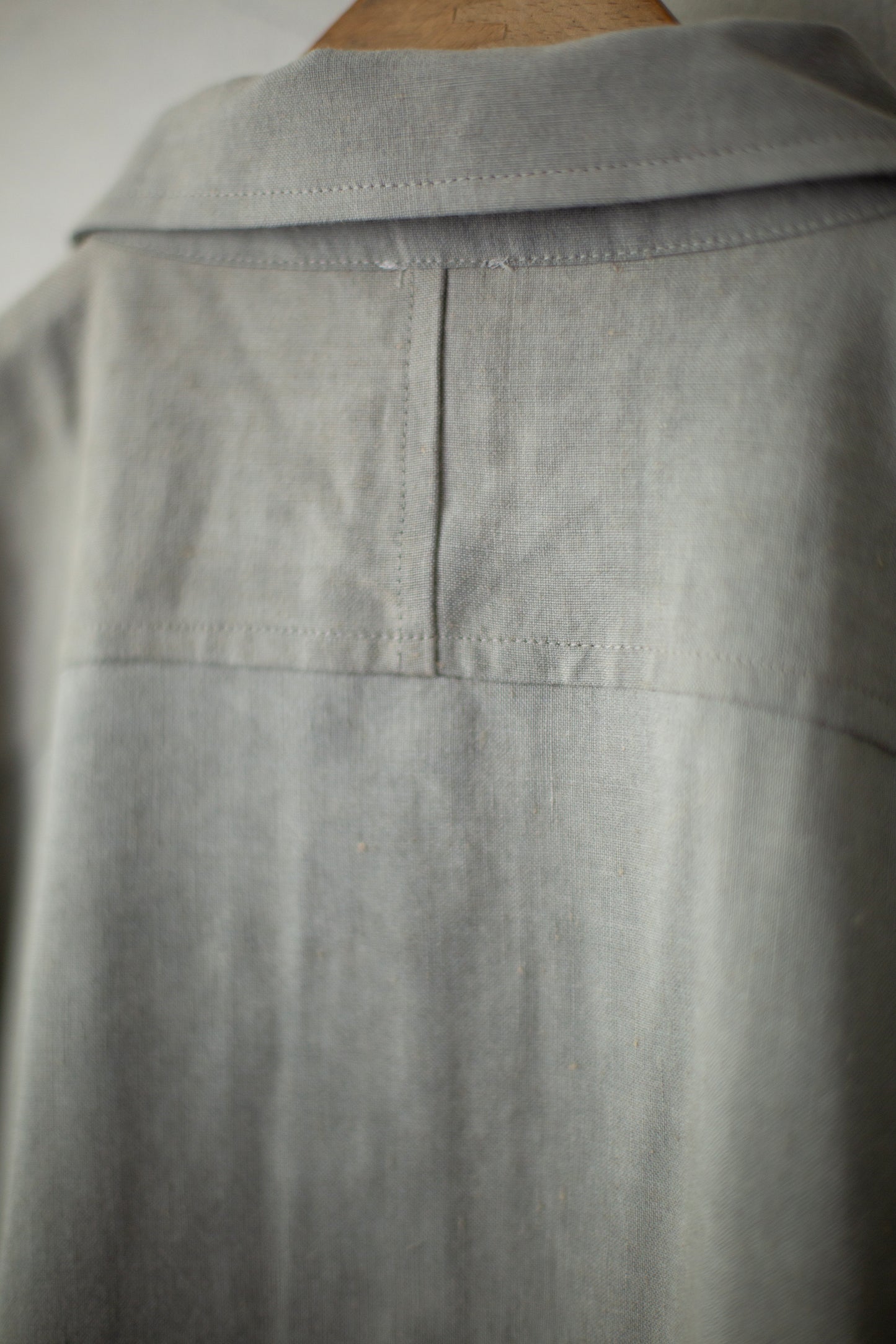 light sumi wool linen shirting wide easy shirt