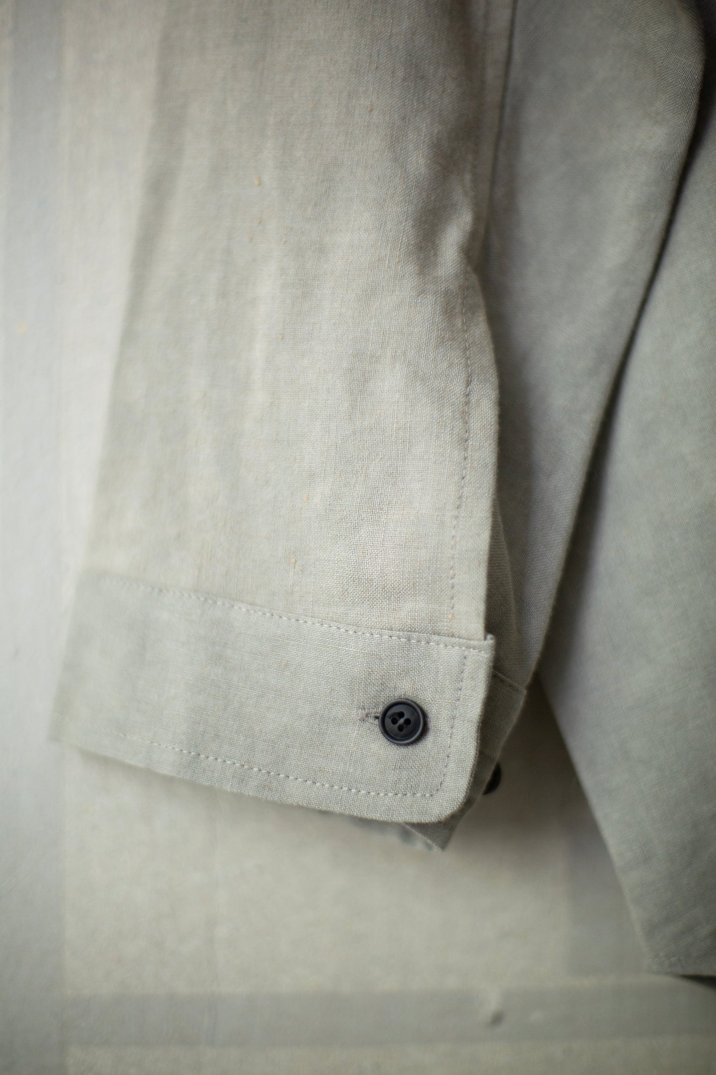 light sumi wool linen shirting wide easy shirt
