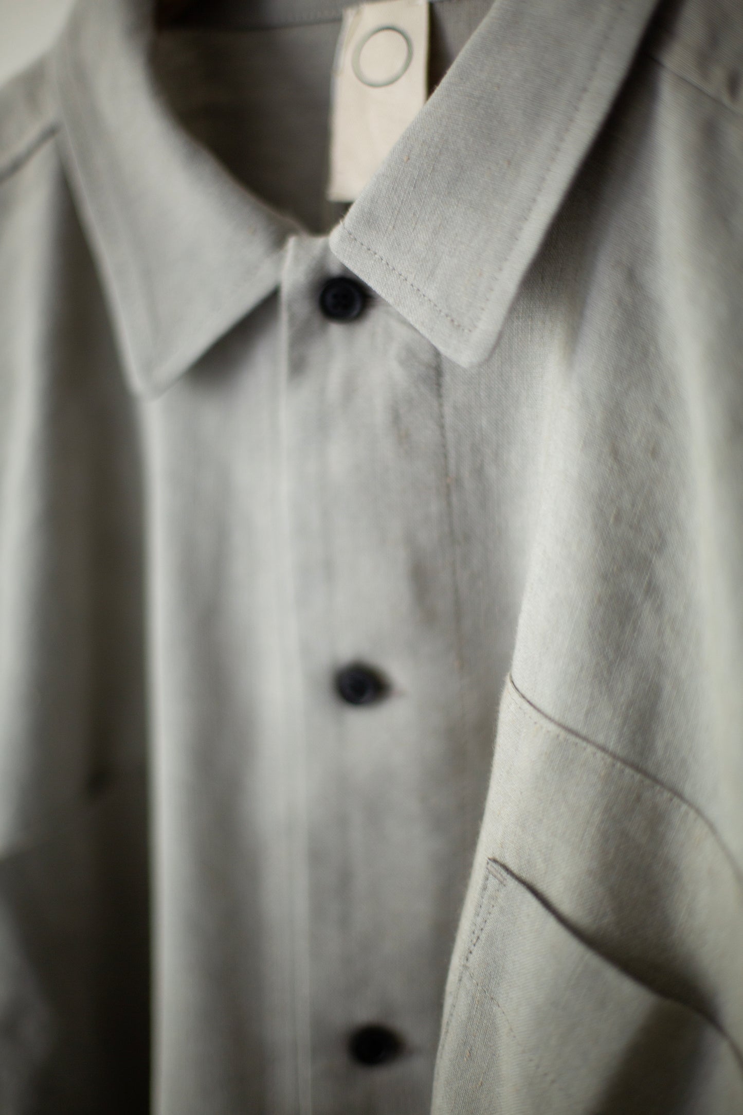 light sumi wool linen shirting wide easy shirt