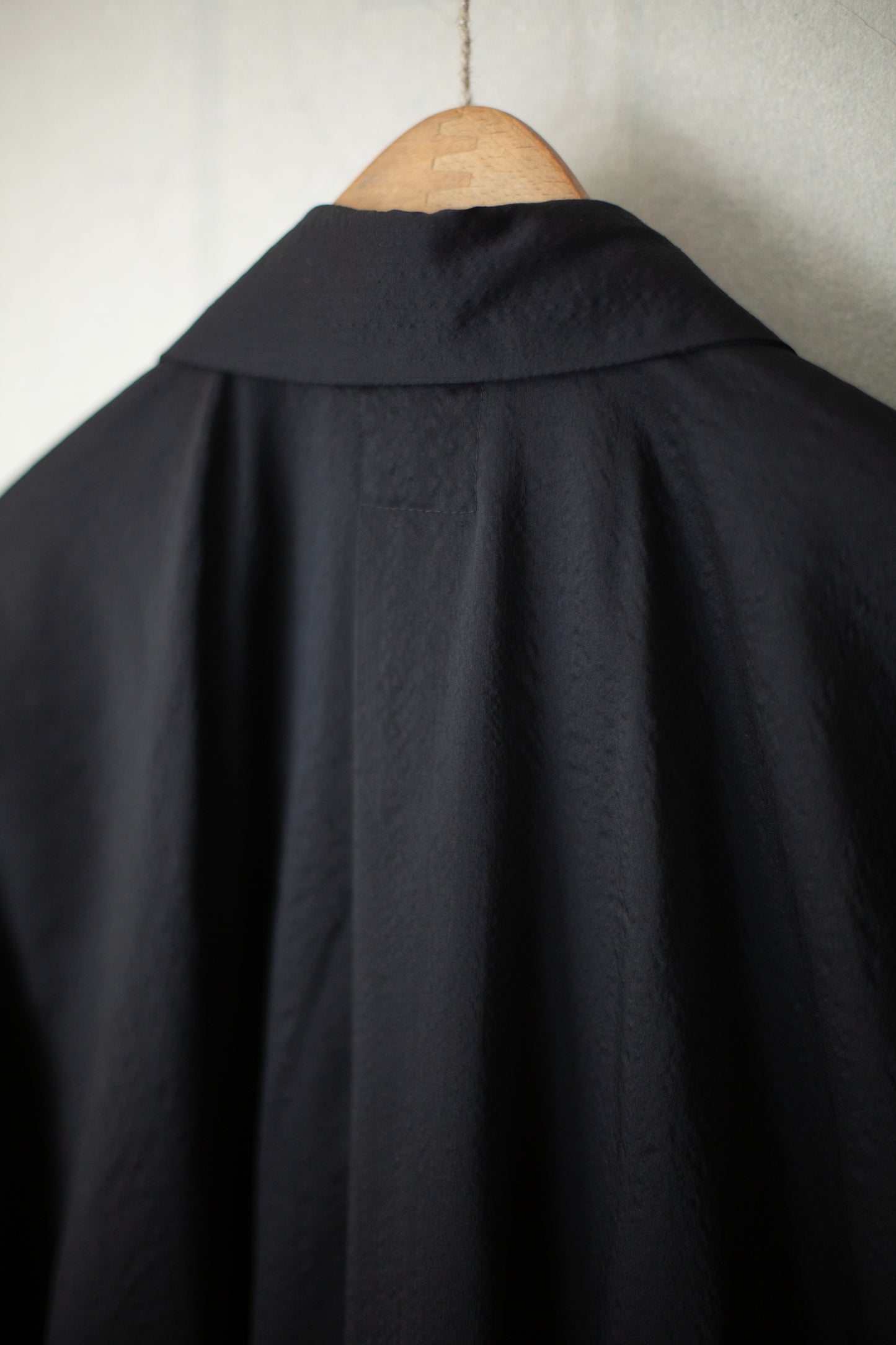 SHIRT#101 - BOILED WOOL SILK CLOTH BLACK