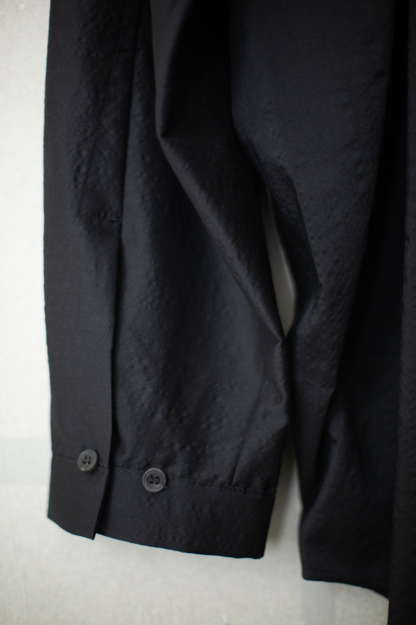 SHIRT#101 - BOILED WOOL SILK CLOTH BLACK