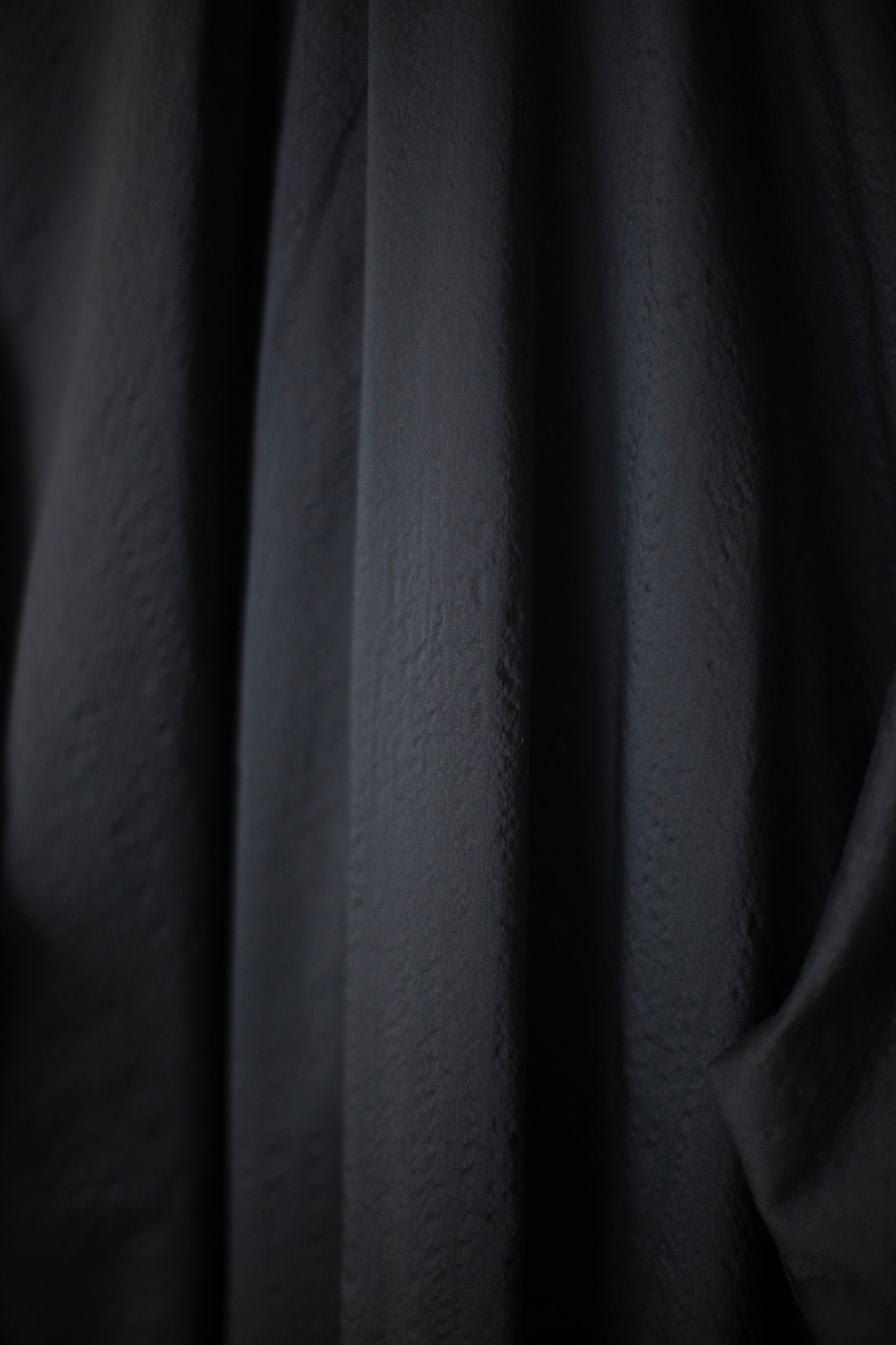 SHIRT#101 - BOILED WOOL SILK CLOTH BLACK