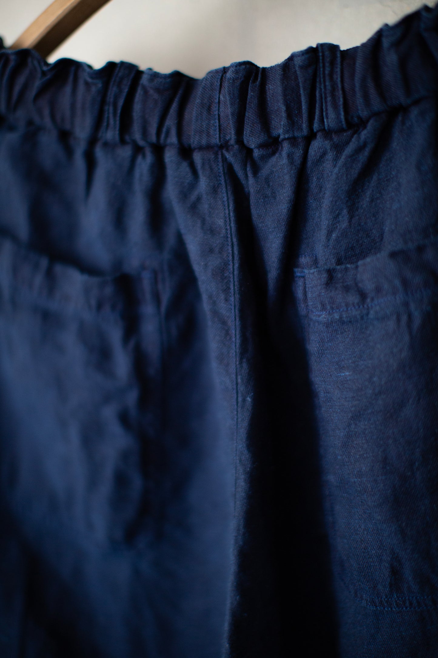 Dark natural indigo washi hemp pants