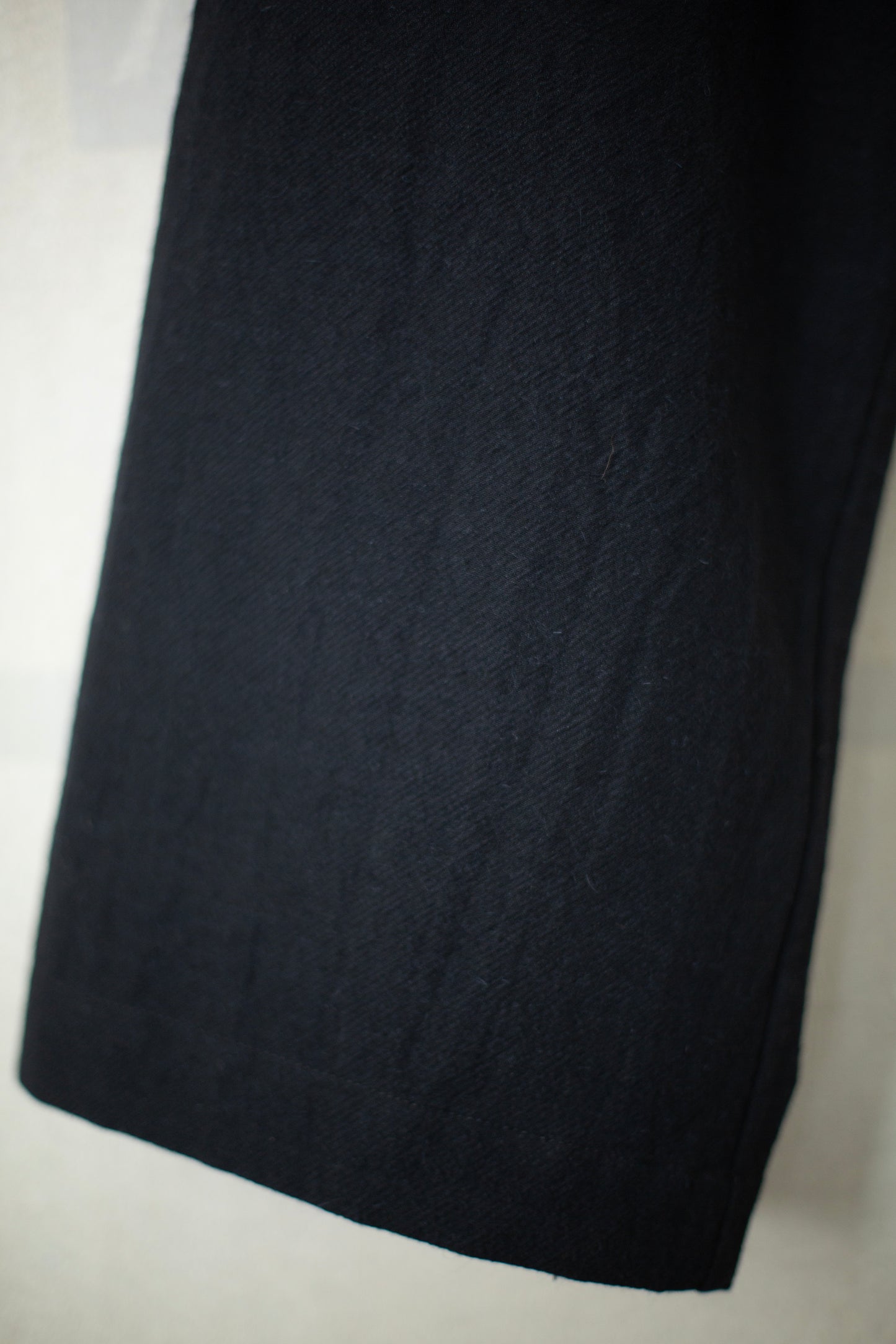 TROUSERS#82 - ALPACA WOOL COTTON TWILL BLACK