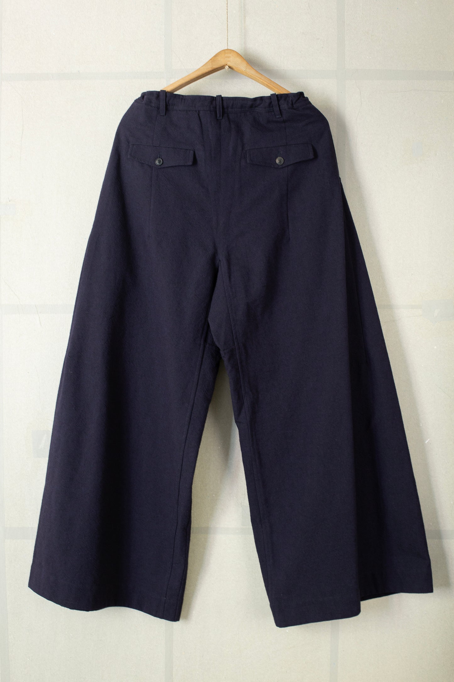 TROUSERS#83 - COTTON WOOL WASHED TWILL MIDNIGHT