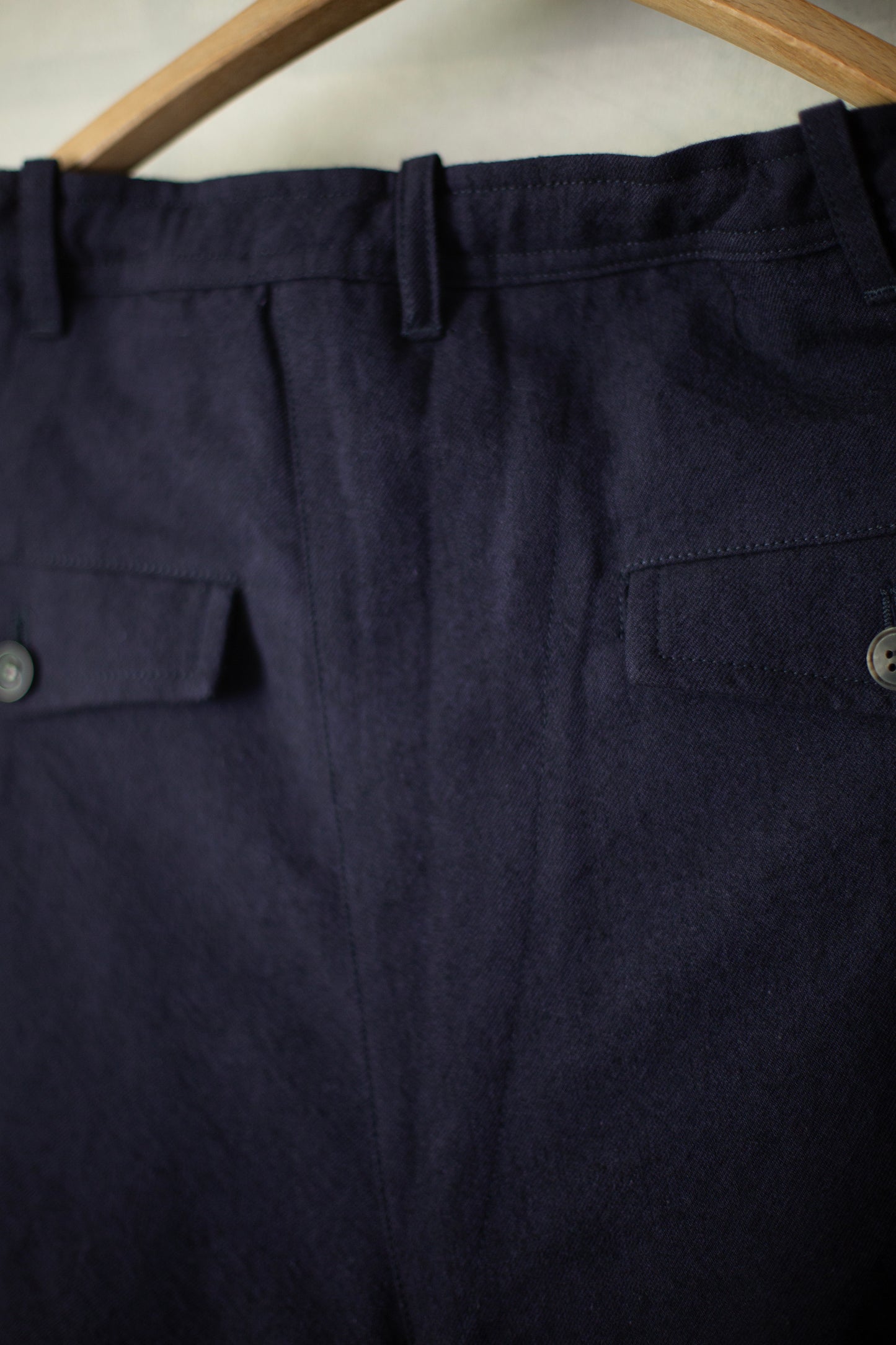 TROUSERS#83 - COTTON WOOL WASHED TWILL MIDNIGHT