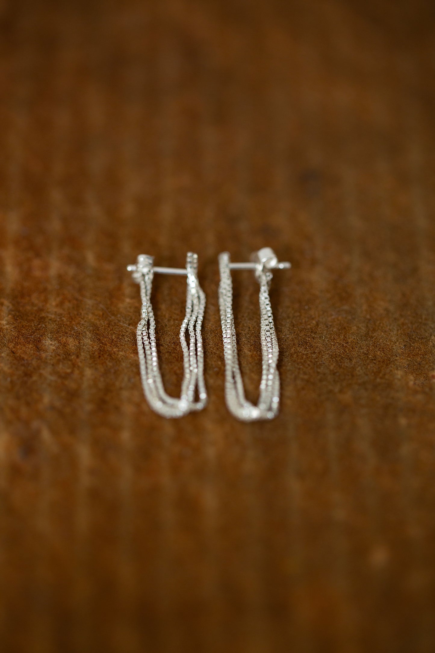 Pair Of Silver Chain Earrings M