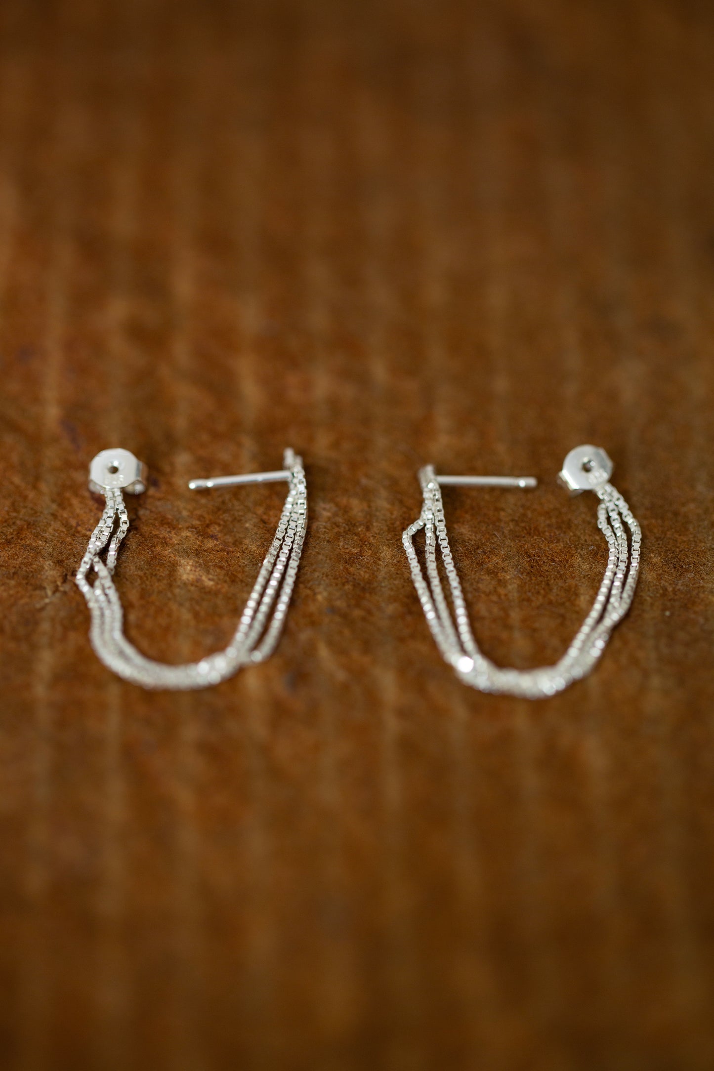 Pair Of Silver Chain Earrings M
