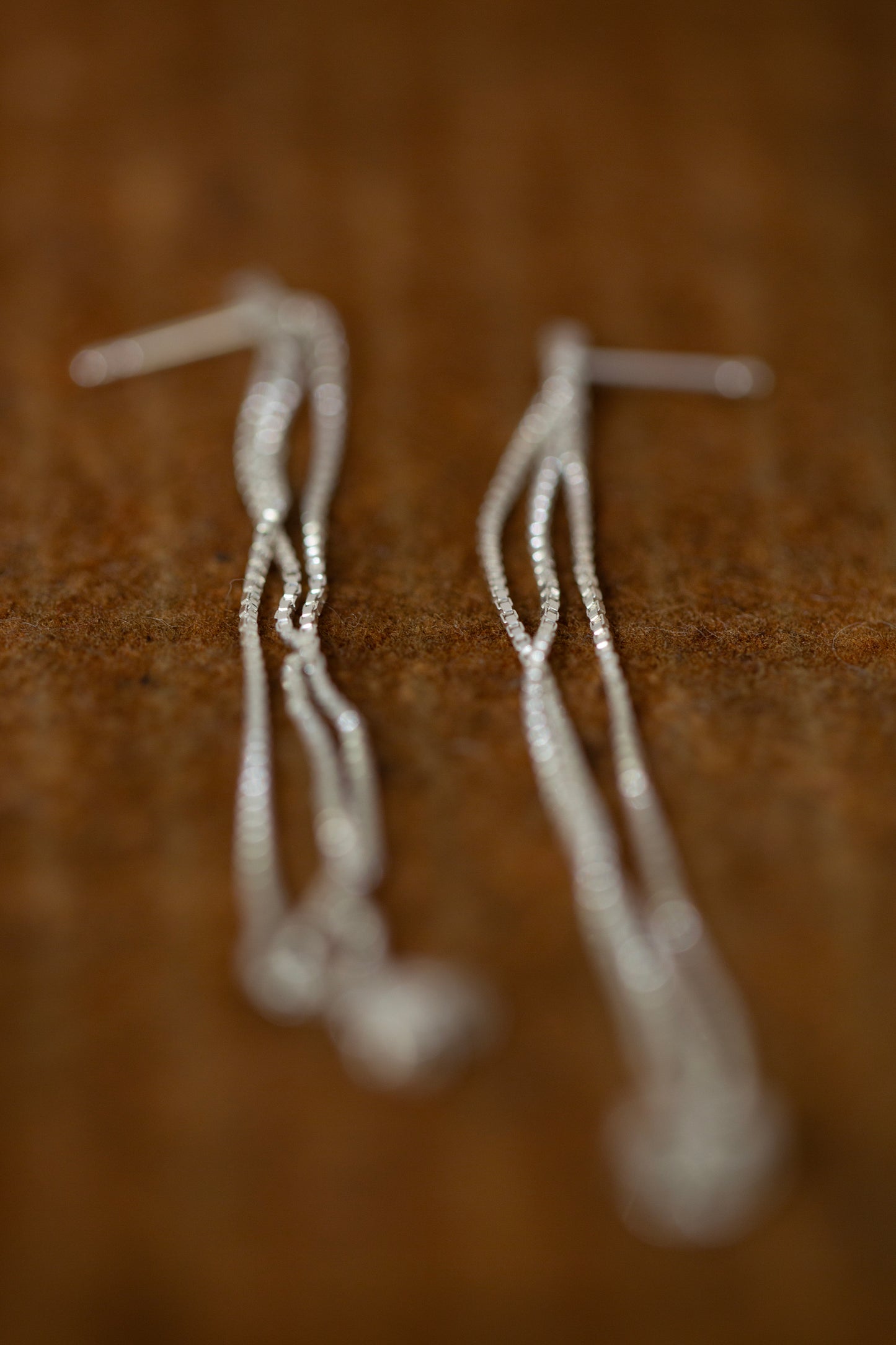 Pair Of Silver Chain Earrings M