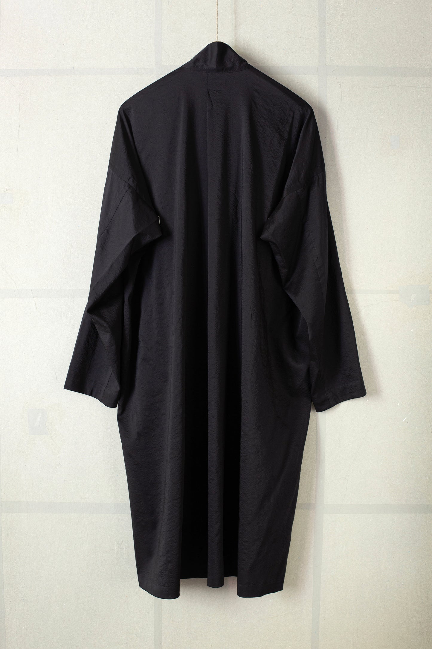 TUNIC#37 - BOILED WOOL SILK CLOTH BLACK