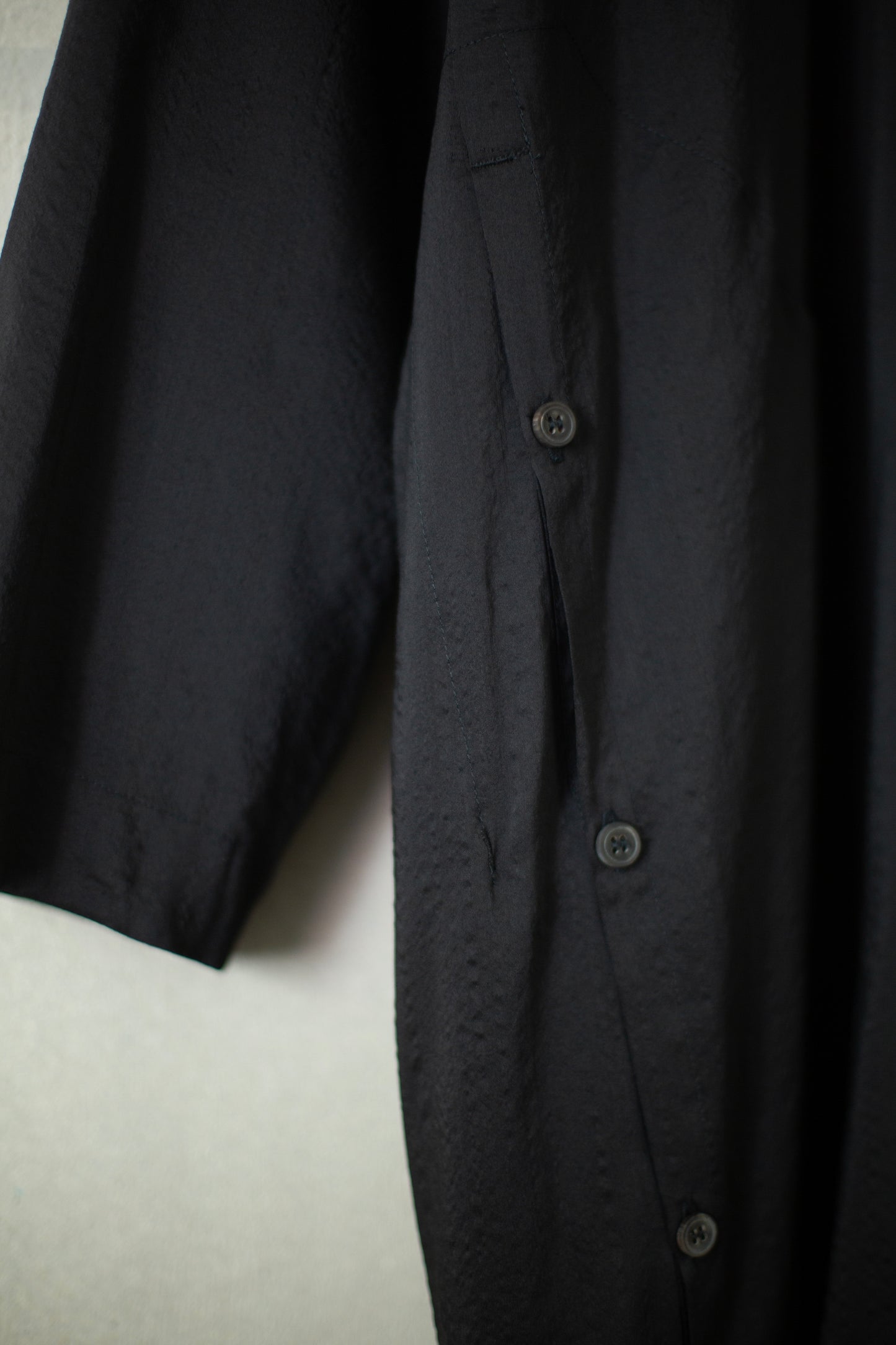 TUNIC#37 - BOILED WOOL SILK CLOTH BLACK