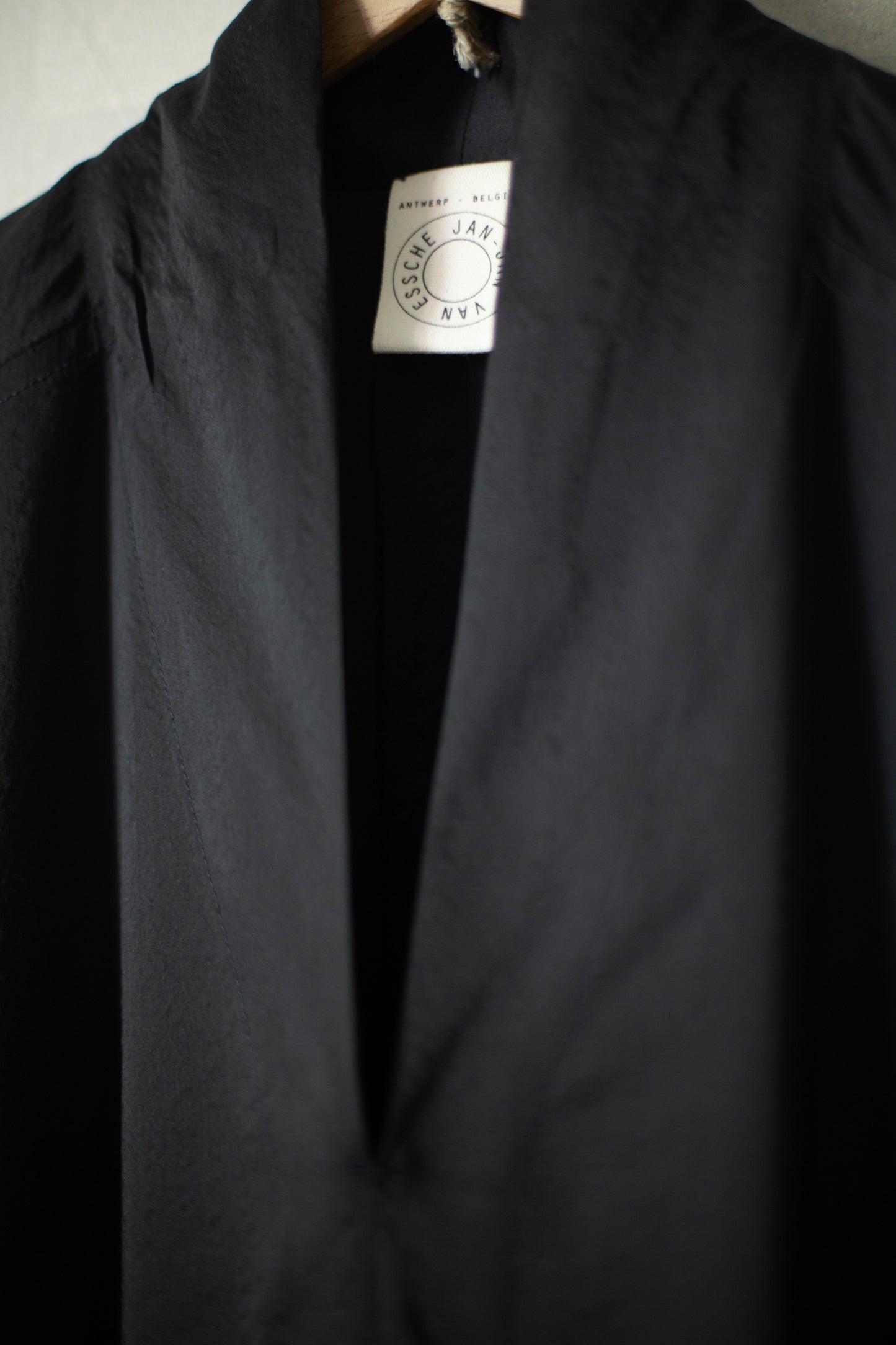 TUNIC#37 - BOILED WOOL SILK CLOTH BLACK
