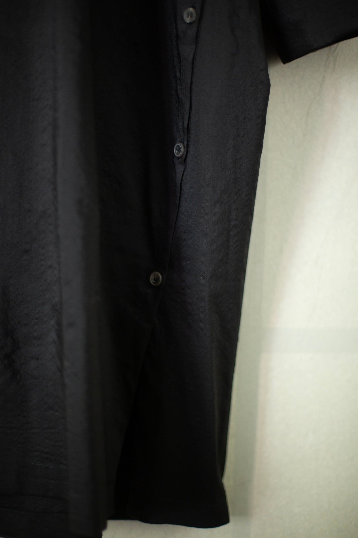 TUNIC#37 - BOILED WOOL SILK CLOTH BLACK