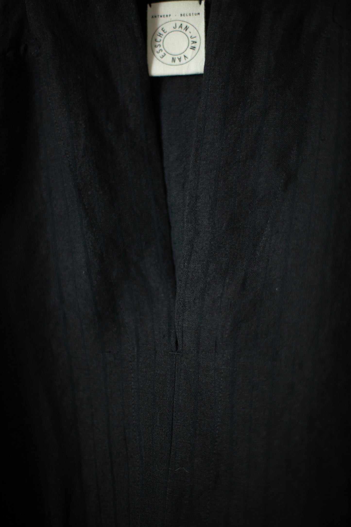 TUNIC#37 - COTTON LINEN RELIEF STRIPED BLACK