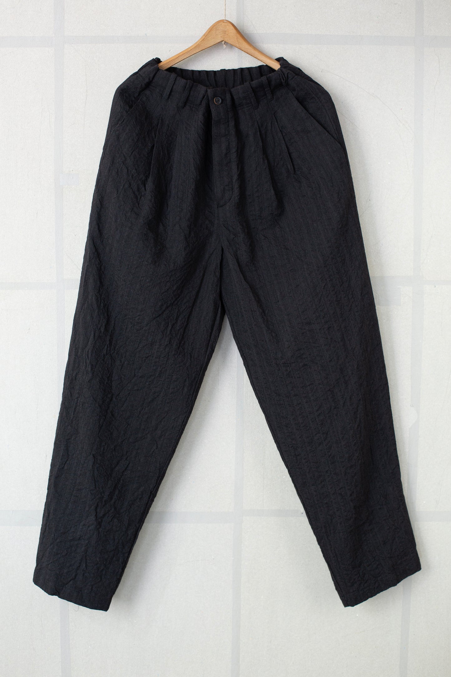 Off Black Tucked Loose Pants