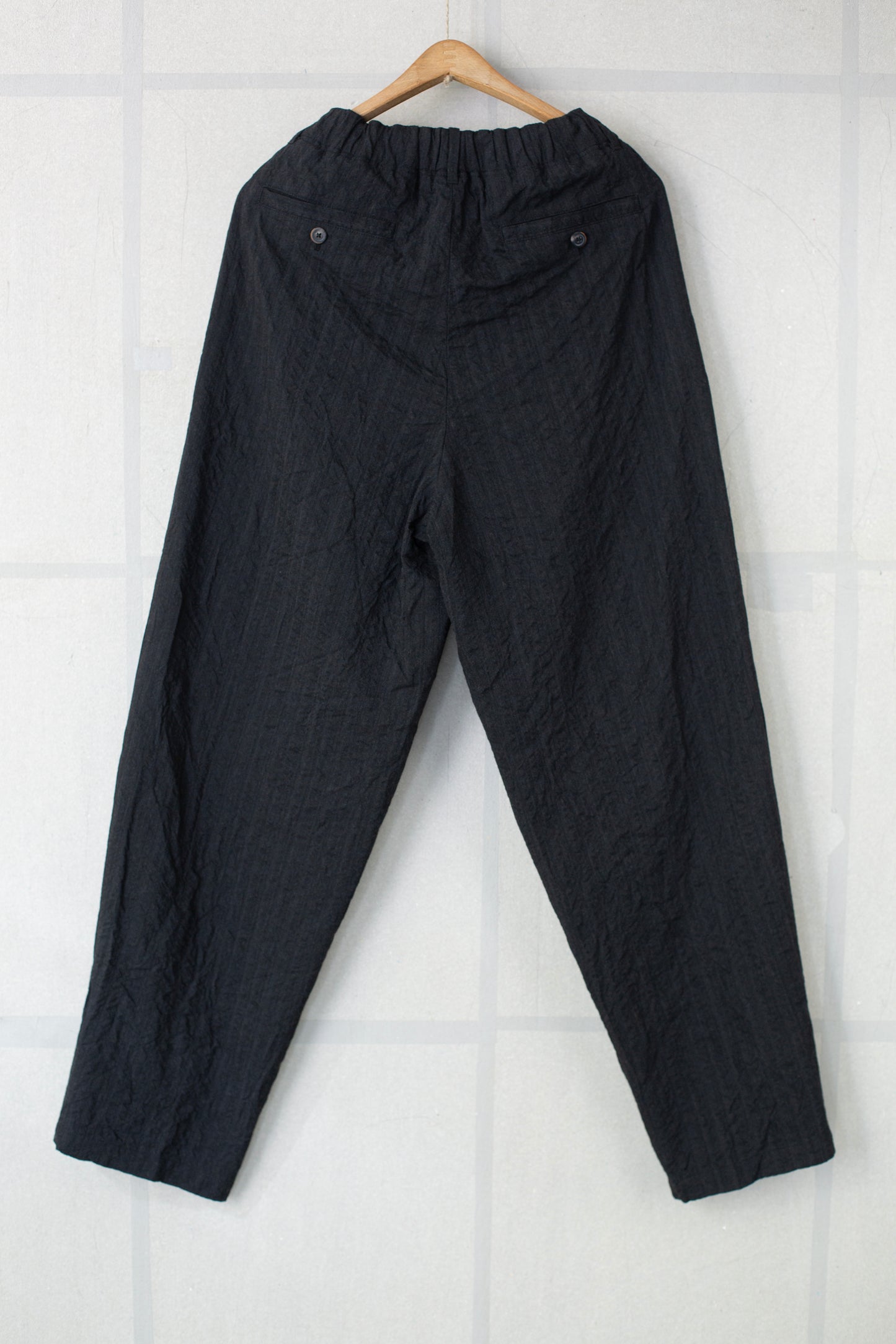 Off Black Tucked Loose Pants