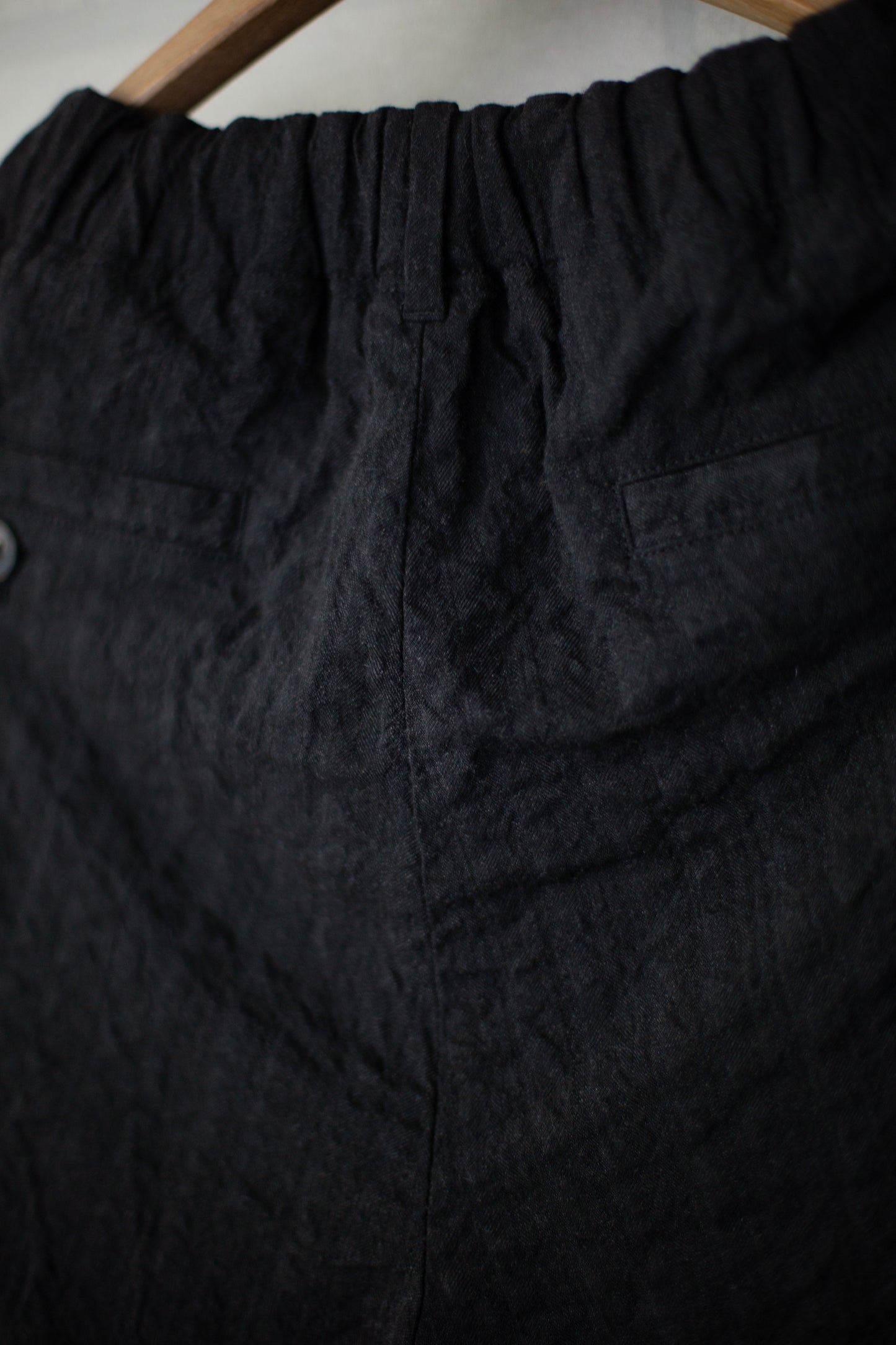 Off Black Tucked Loose Pants