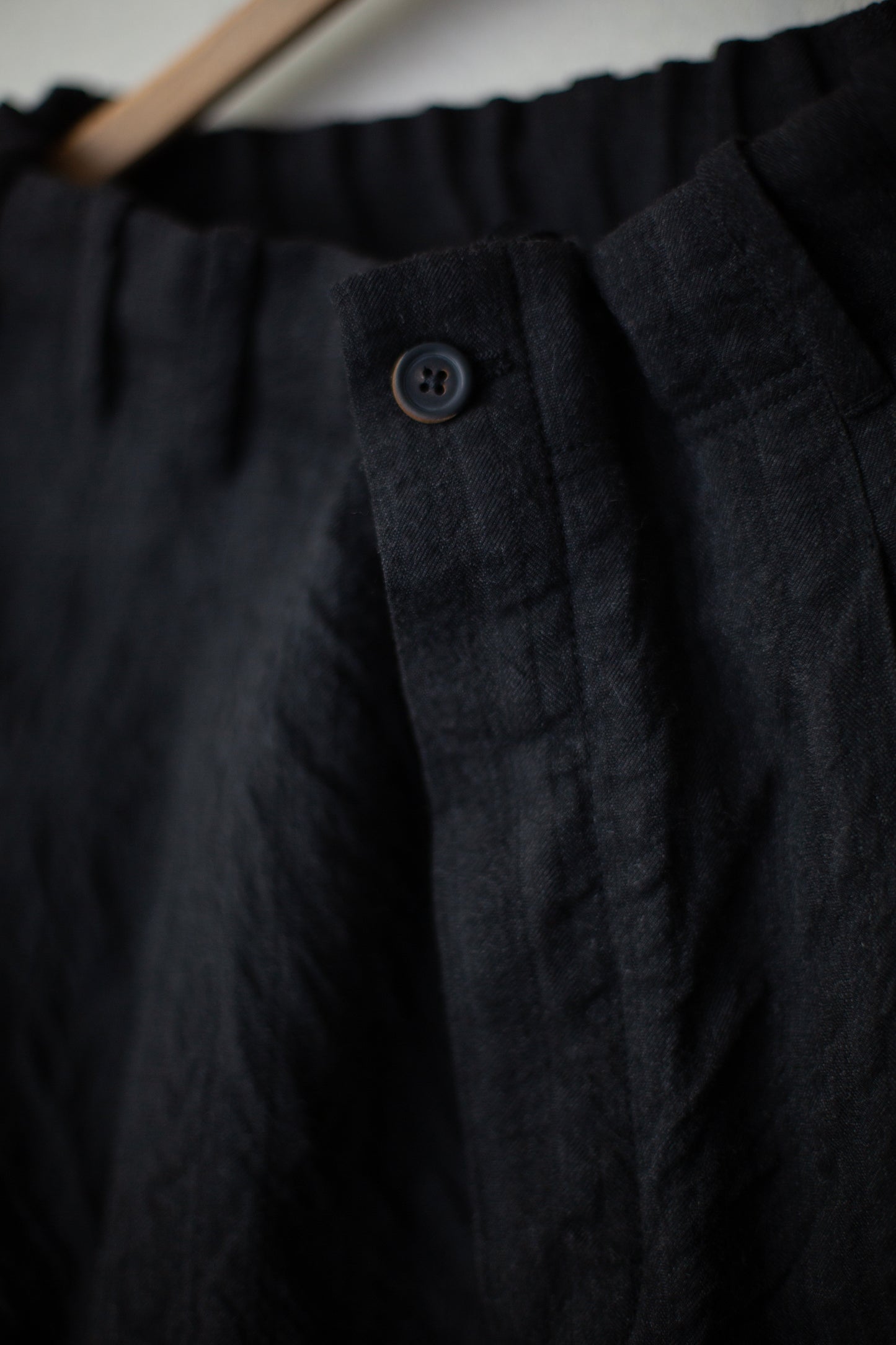 Off Black Tucked Loose Pants