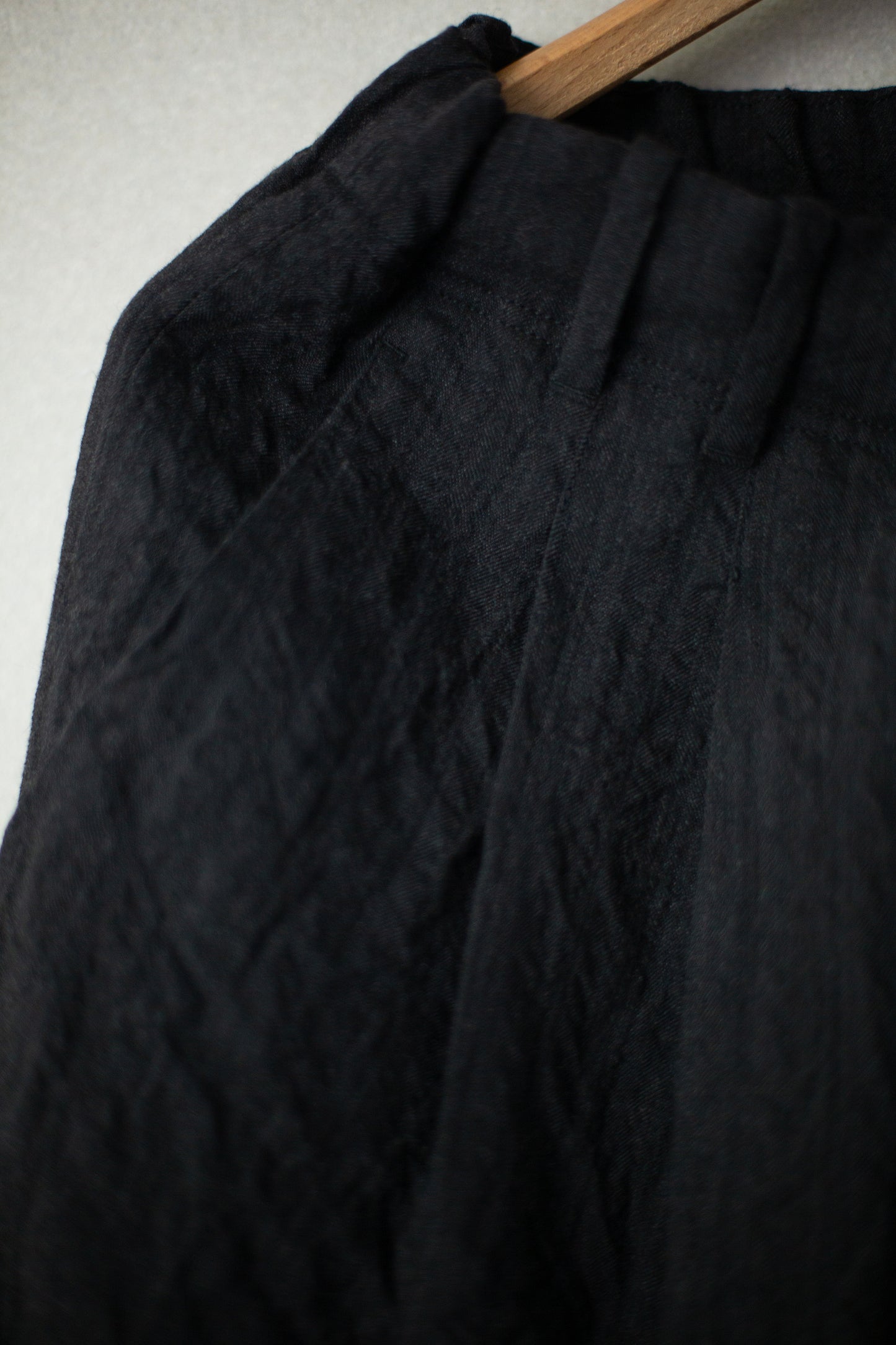 Off Black Tucked Loose Pants