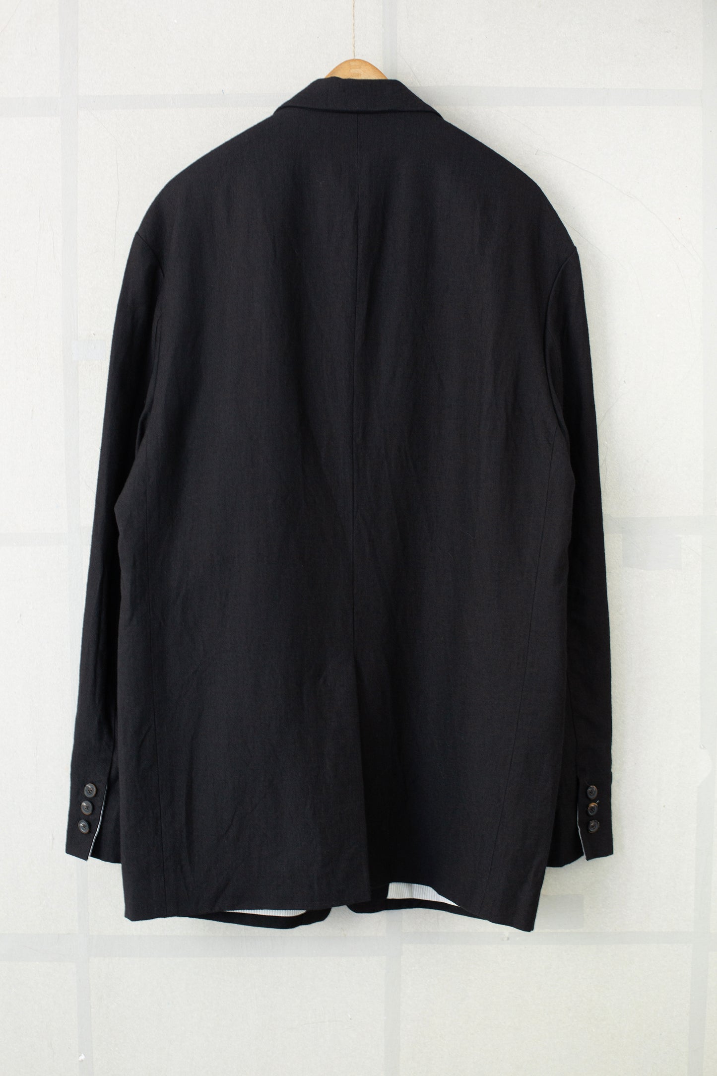 Black two-button Relaxed Coat
