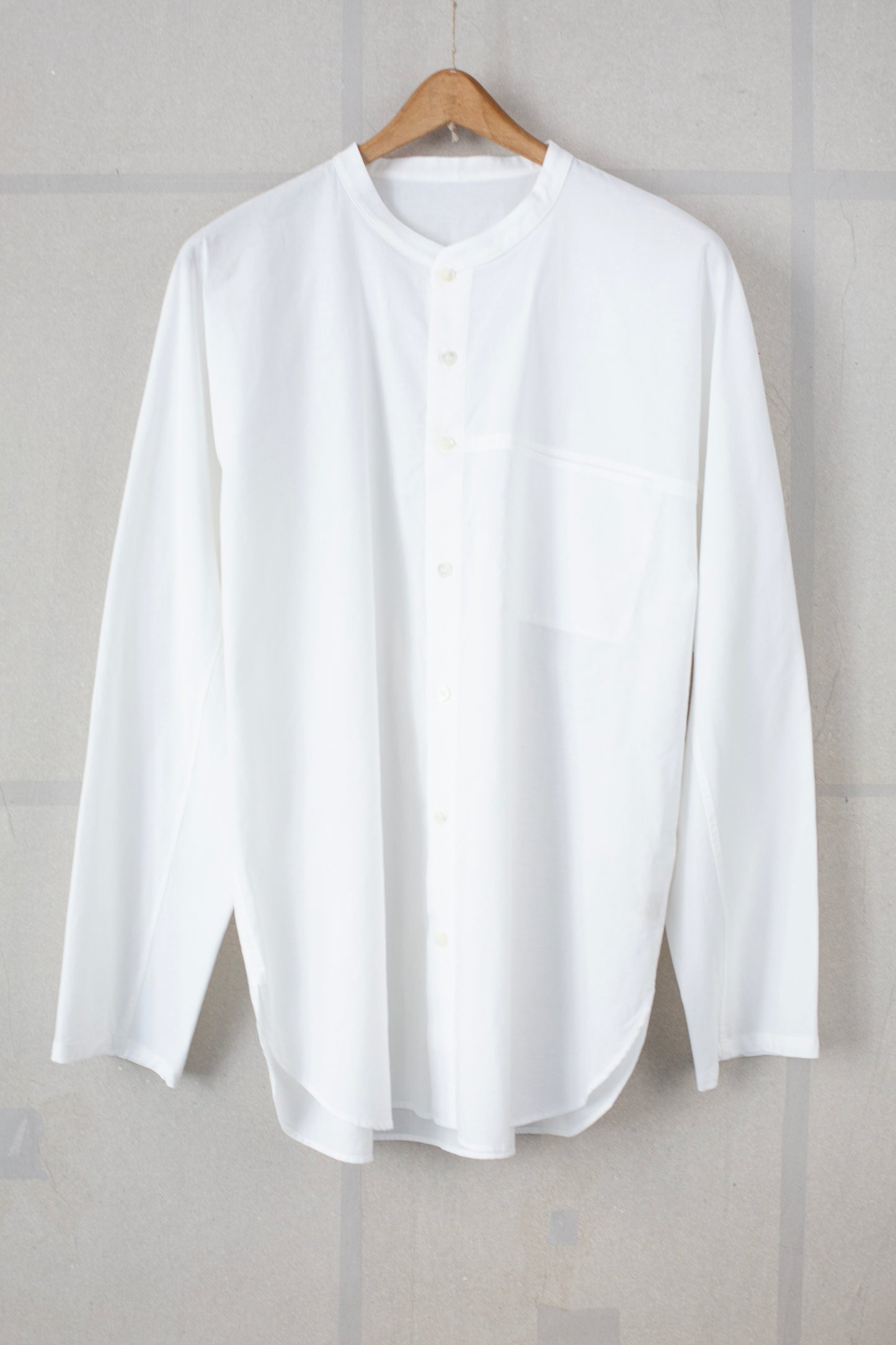 white cotton no collar shirt