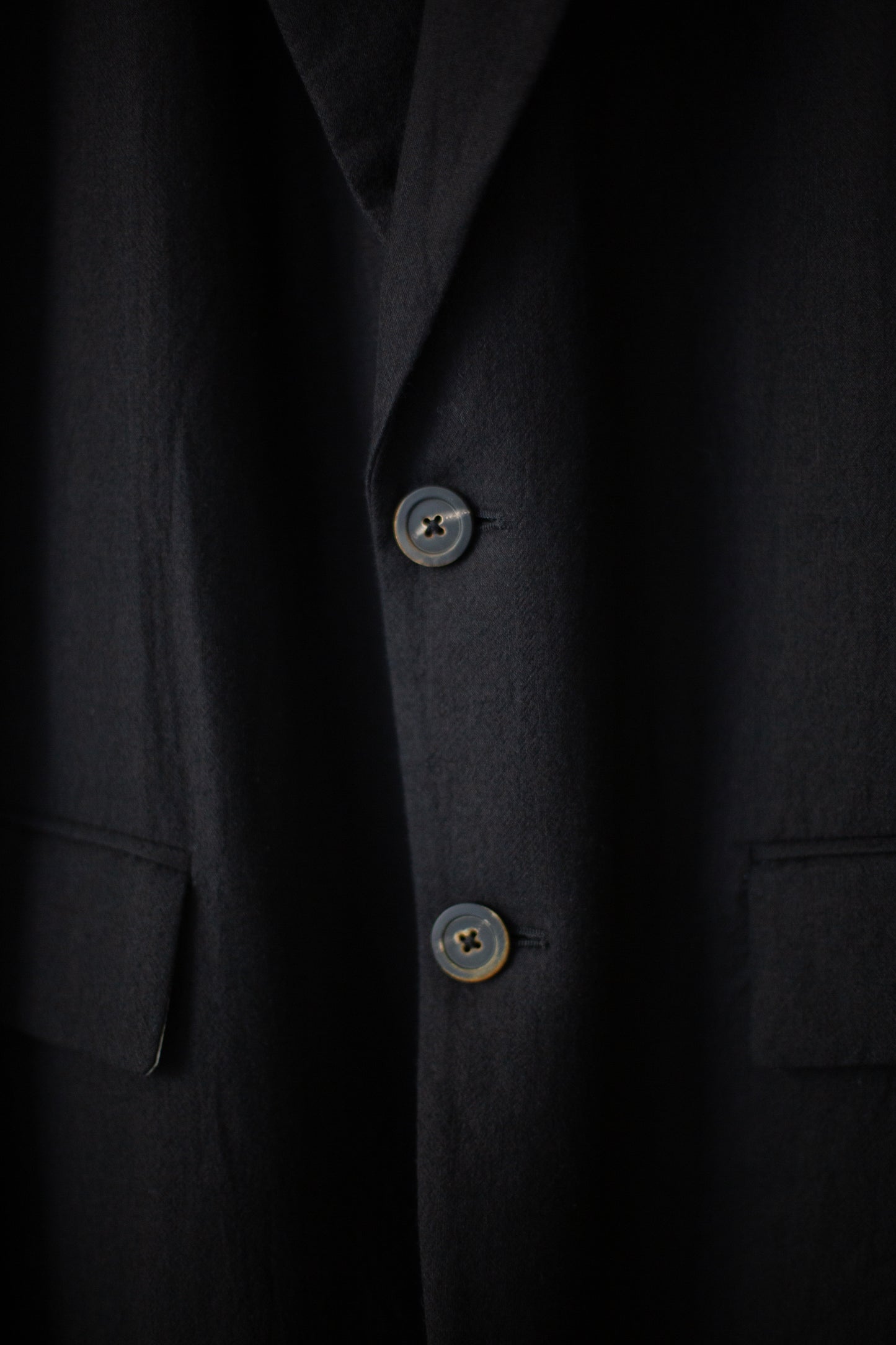 Black two-button Relaxed Coat